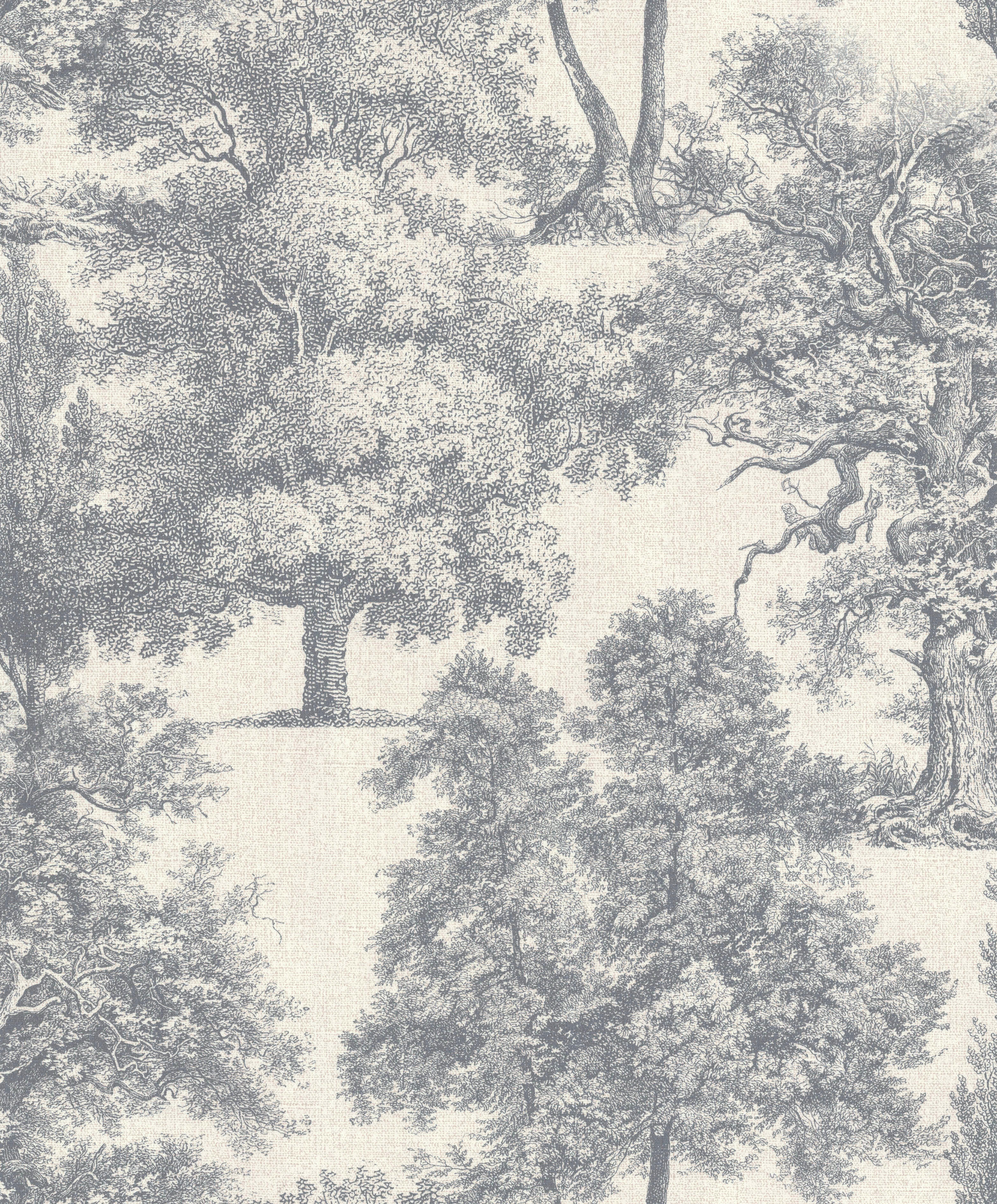 Papier peint intissé Sejour et chambre forêt bleu - 2