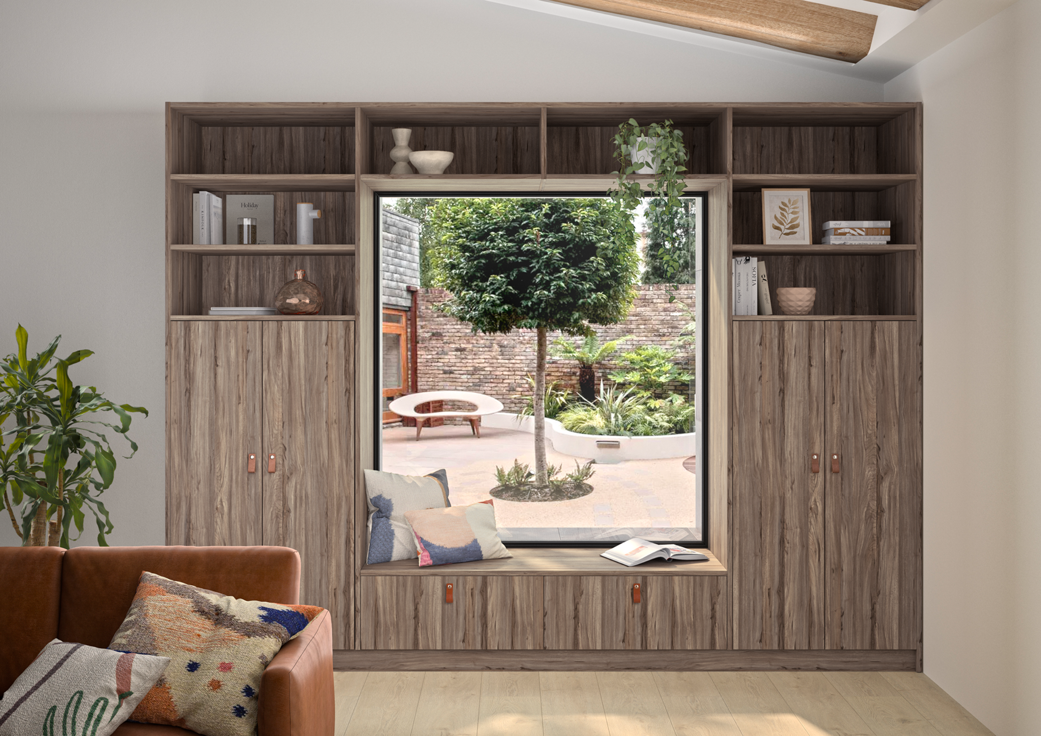 Tablero de aglomerado Olmo Wabi 4 cantos de 39.7x80cm y 16mm de espesor - 4