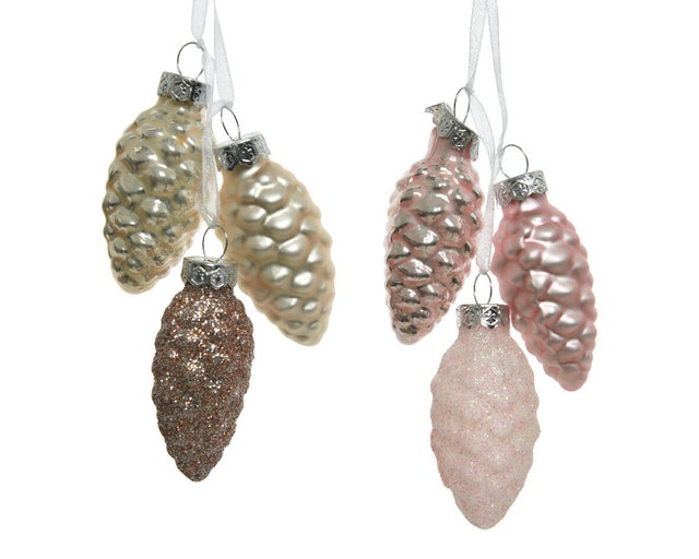 Pinhas de vidro para árvore de Natal multicor