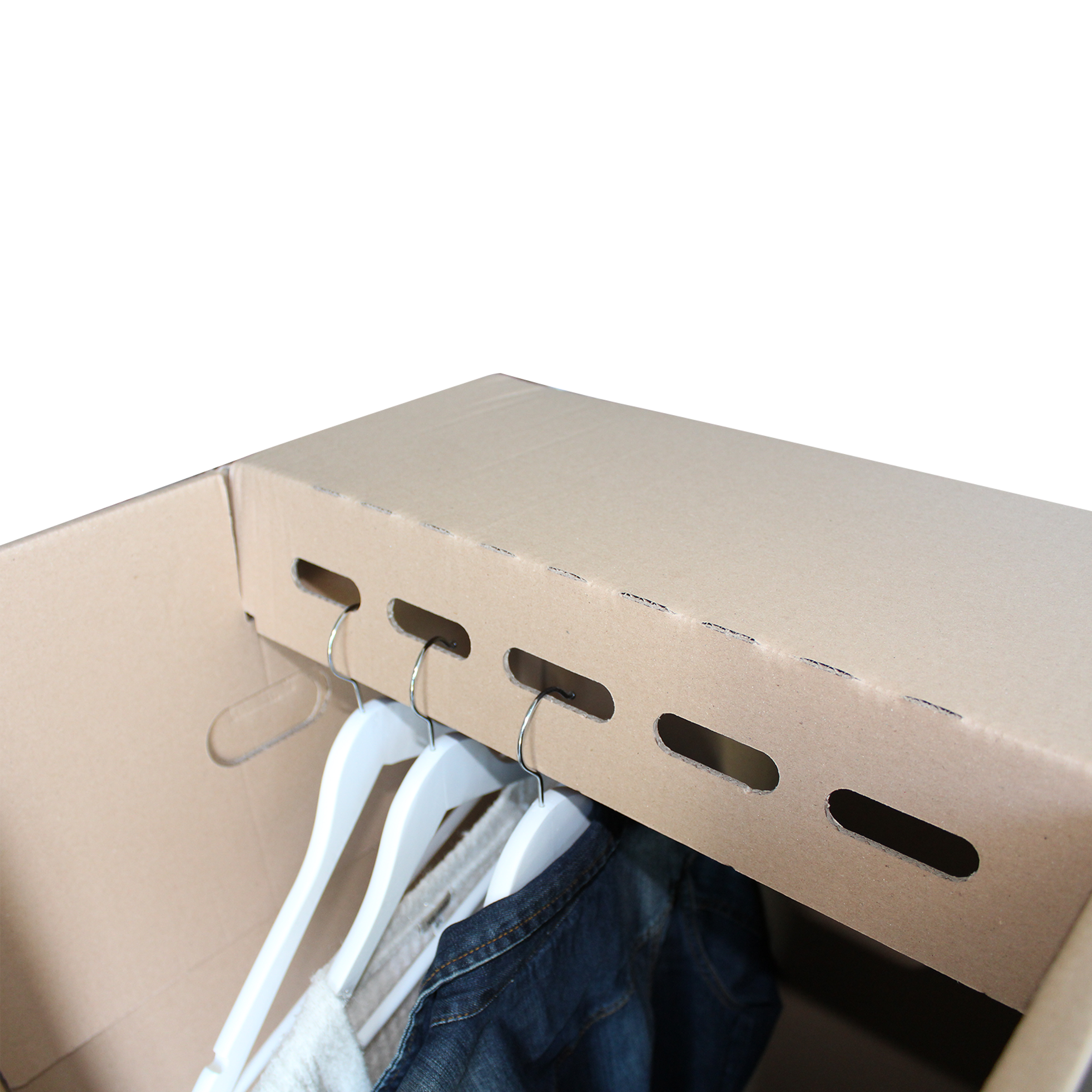 Scatola da imballaggio per vestiti con barra avana doppio L 50 x H 120 x P 50 cm - 3