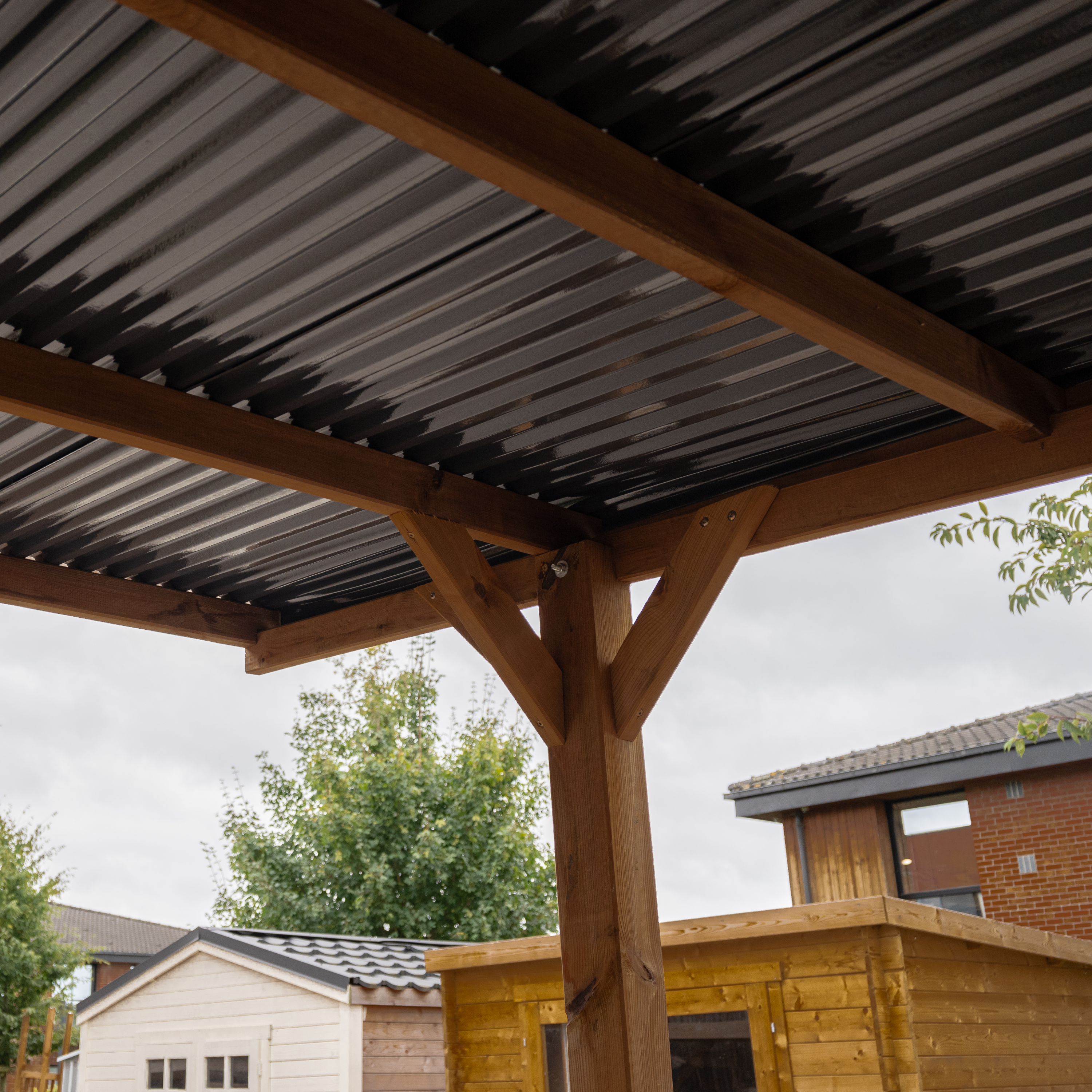 Carport bois Victor adossable, 1 voiture, CERLAND, 15.5 m² - 6