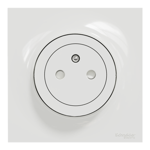 Prise avec terre affleurante, complet, SCHNEIDER ELECTRIC Odace, blanc