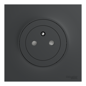 Prise avec terre affleurante, complet, SCHNEIDER ELECTRIC Odace, anthracite
