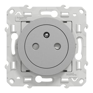 Prise avec terre affleurante, à assembler, SCHNEIDER ELECTRIC Odace, aluminium