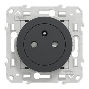 Prise avec terre affleurante, à assembler, SCHNEIDER ELECTRIC Odace, anthracite