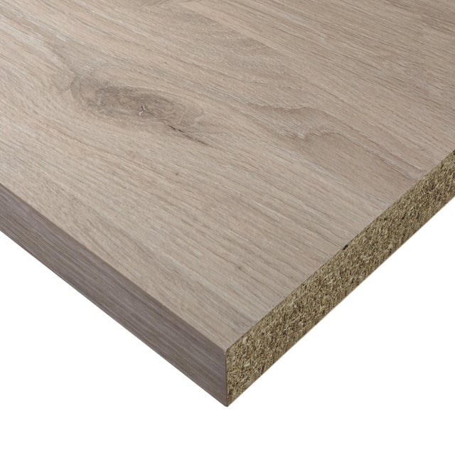 Piano cucina in truciolare rivestito in laminato hpl rovere Viking L 304 x P 63 cm, spessore 3.8 cm