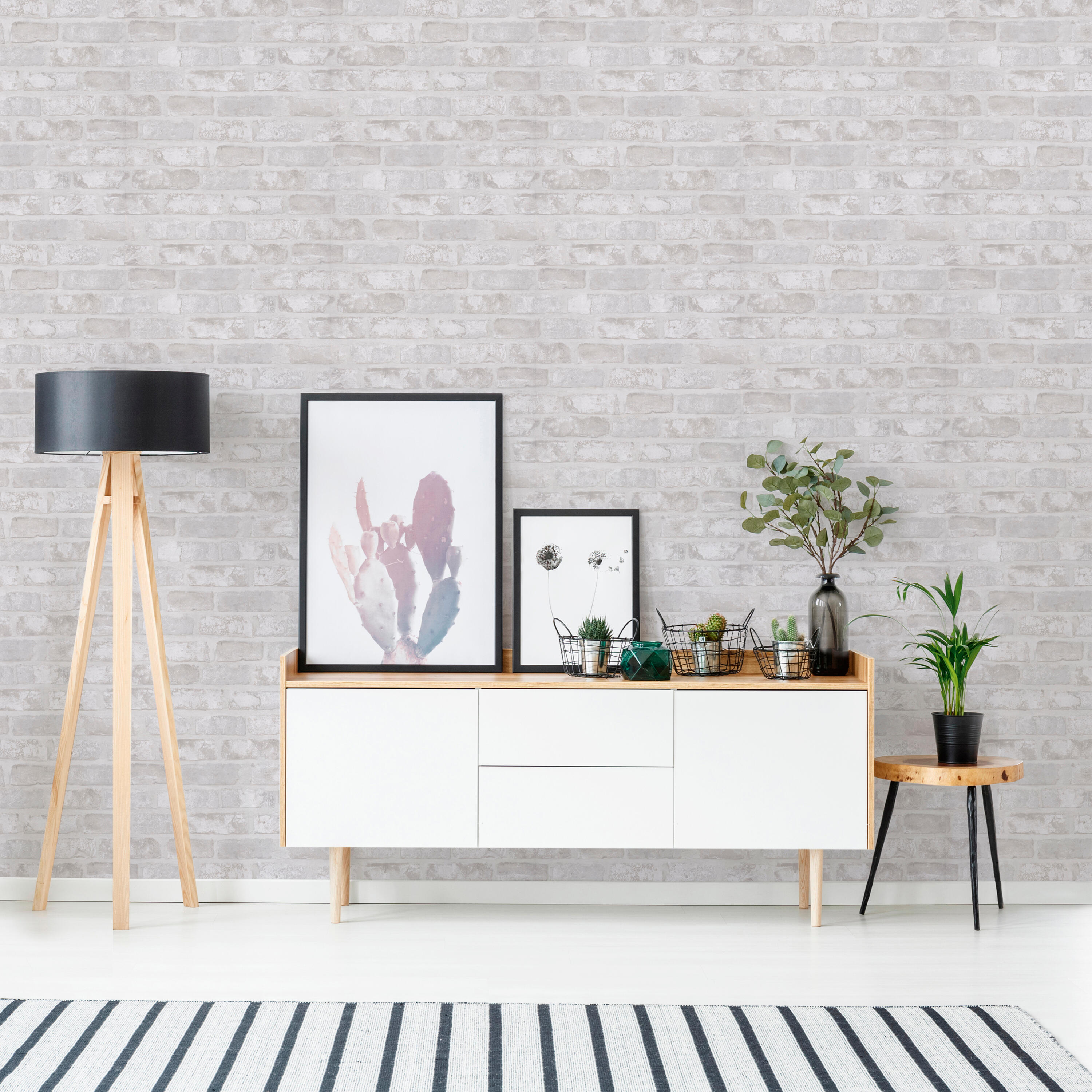 Papel de parede INSPIRE LADRILHO BRANCO - 3