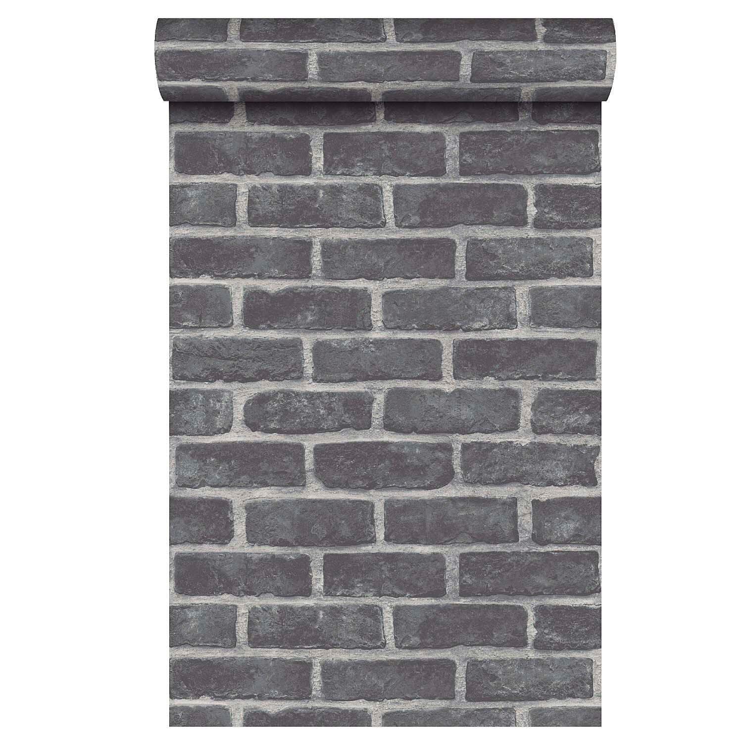 Papel de parede INSPIRE LADRILHO CINZA - 2