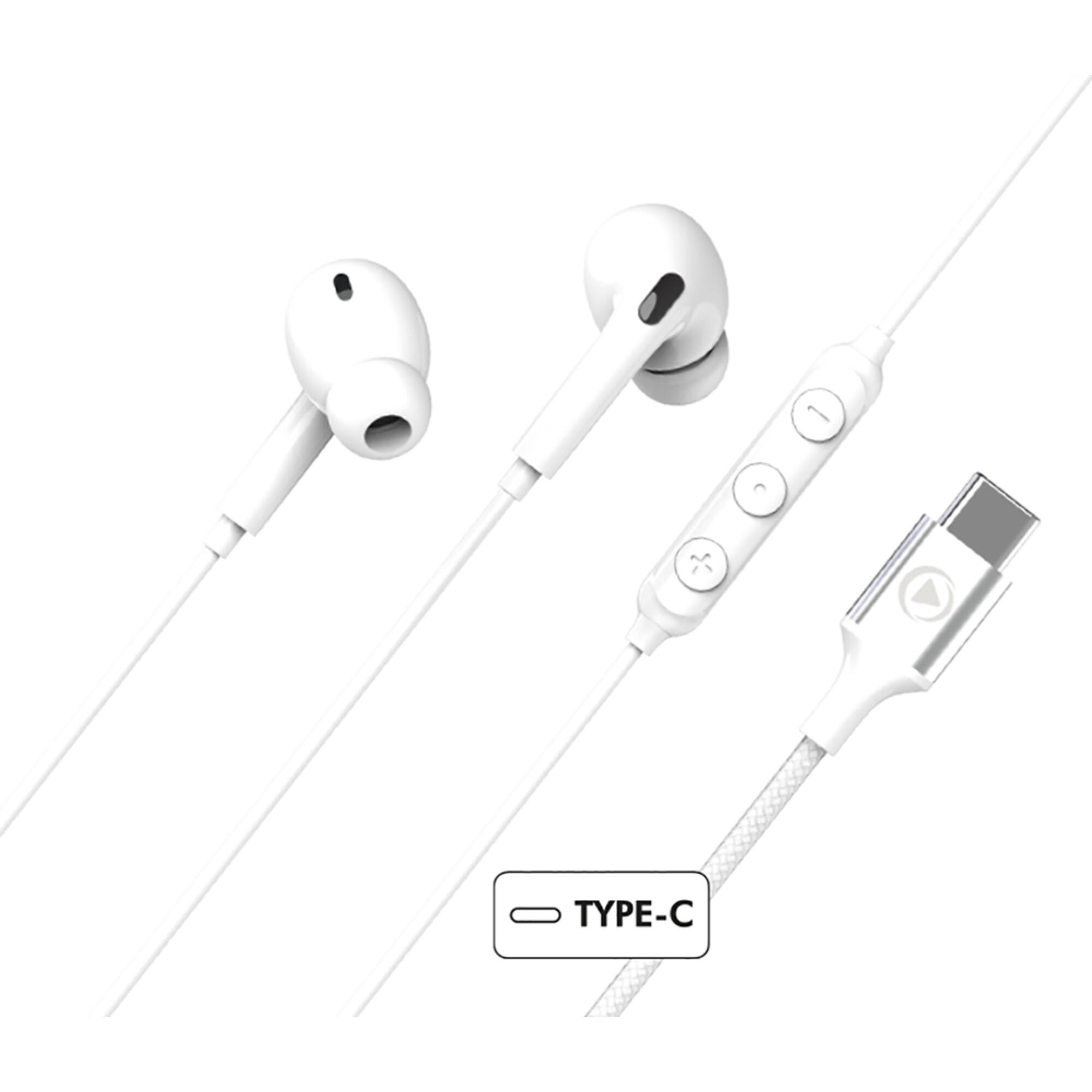 Auricular silicona con micro usb c blanco