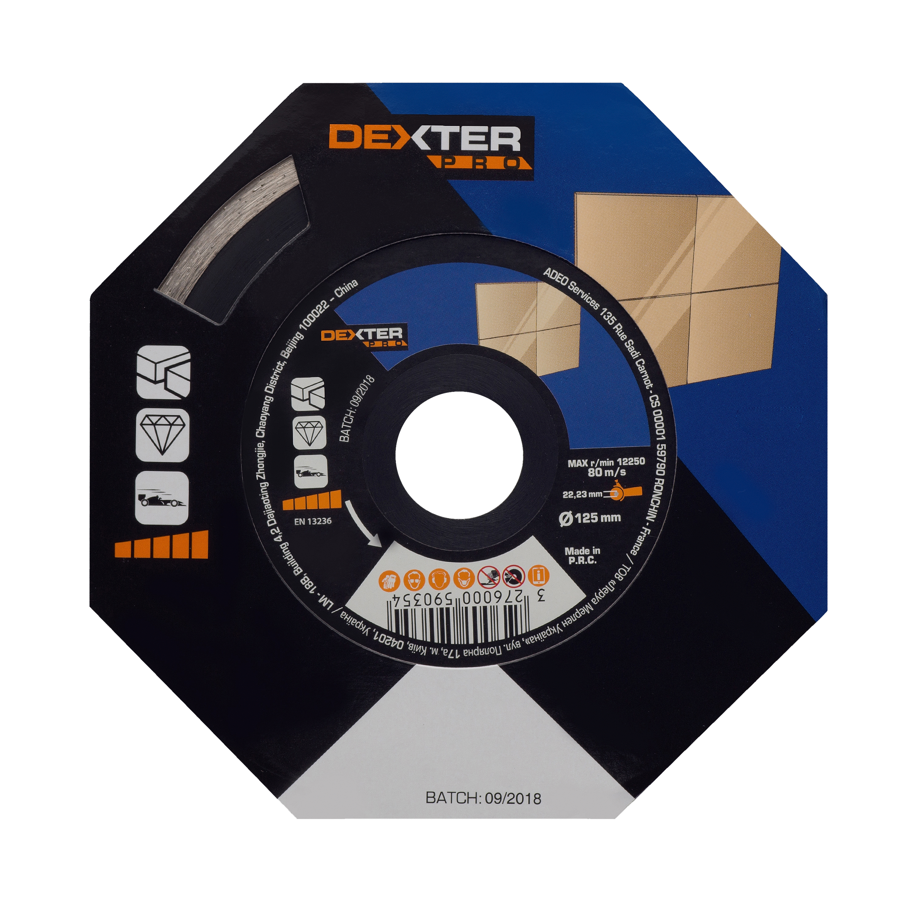 Tarcza diamentowa pełna DO CERAMIKI 125 x 1.6 x 22.2 mm DEXTER PRO - 4