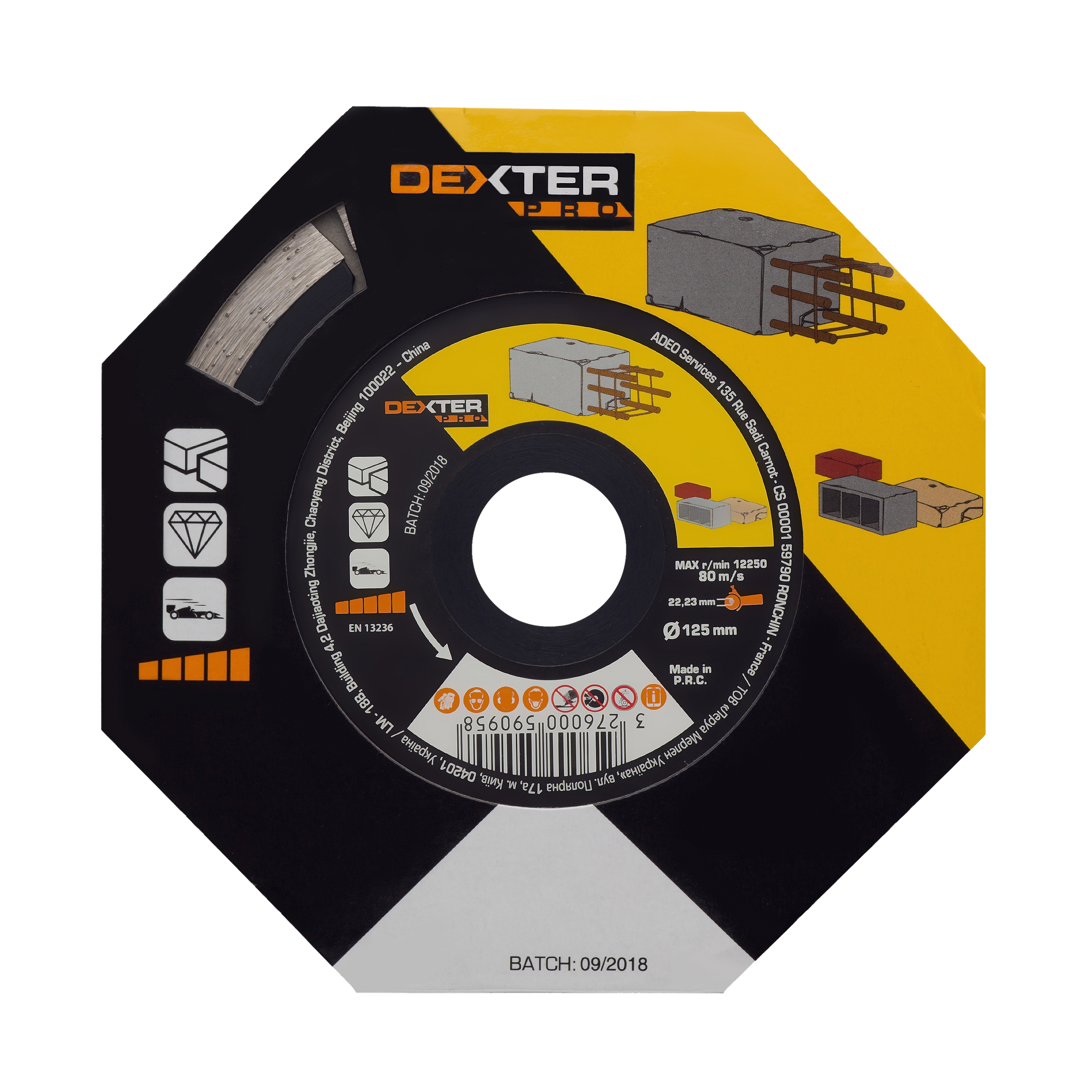 Tarcza diamentowa SEGMENTOWA DO BETONU 125 x 1.8 x 22.2 mm DEXTER PRO - 4