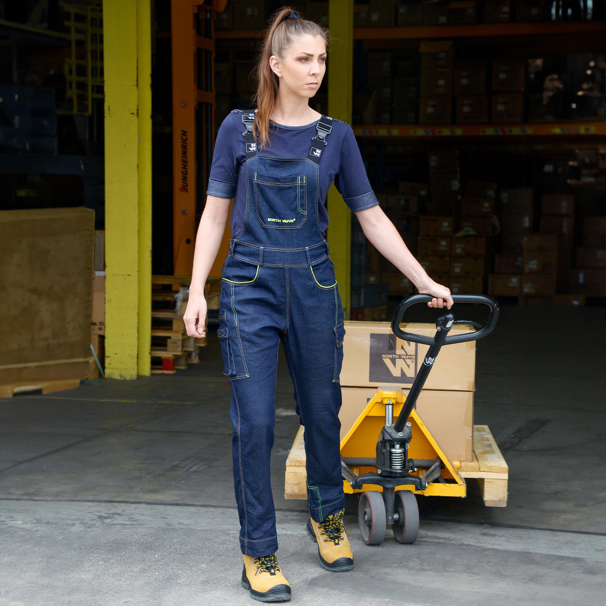 Salopette de travail Manea l NINE WORTHS bleu, taille 40 - 5