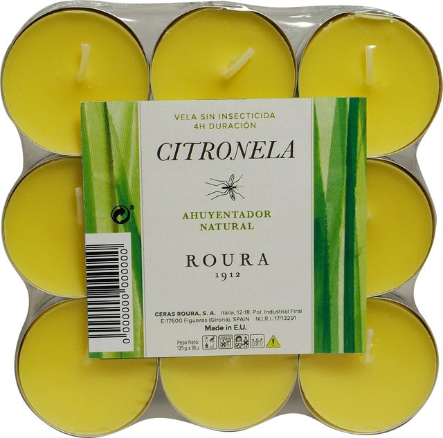 Pack de 18 mini velas Citronela