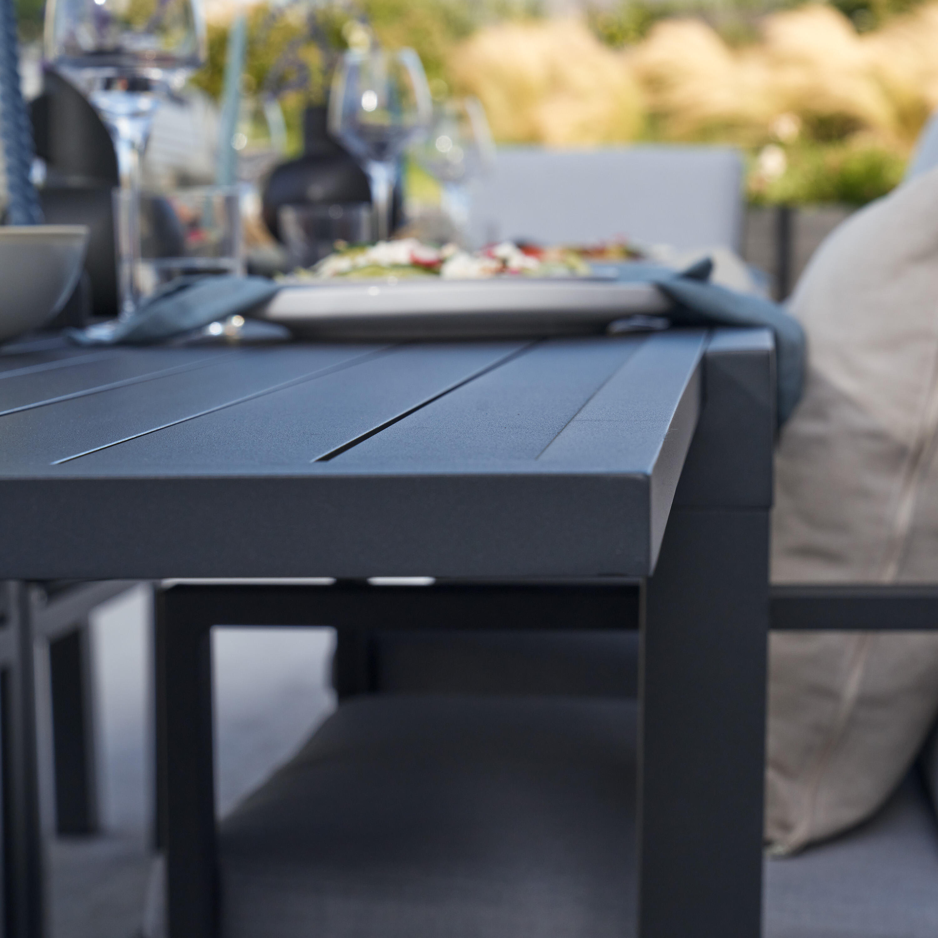 Tavolo da giardino allungabile Athena NATERIAL in alluminio grigio per 8 persone 224/336x100cm - 10