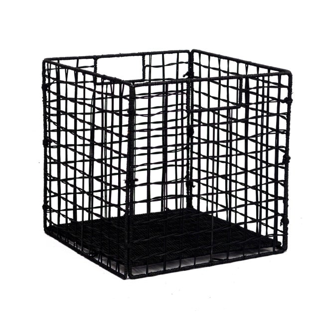 Cesta in rattan SPACEO Kub Large nero P 31 x L 31 x H 31 cm