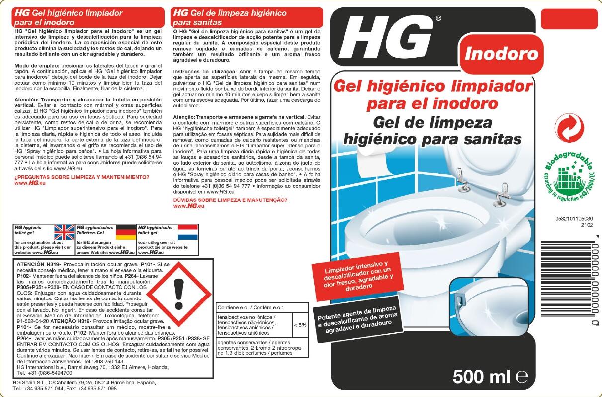 Gel higiénico para casa de banho 500 ml HG - 3
