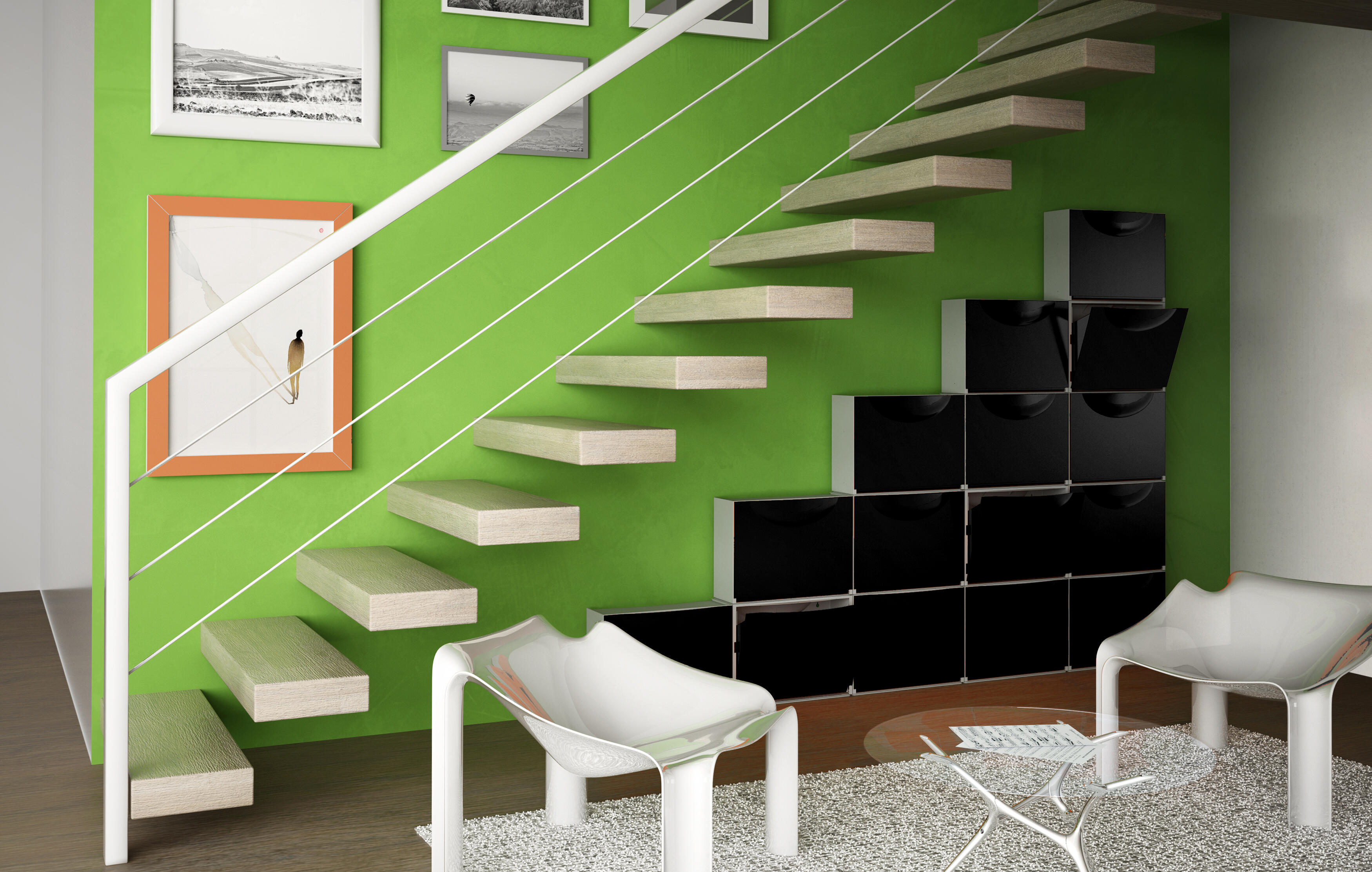 Zapatero Harmony con 1 compartimento para 3 pares en PVC color negro 50x39x18.8 cm - 3