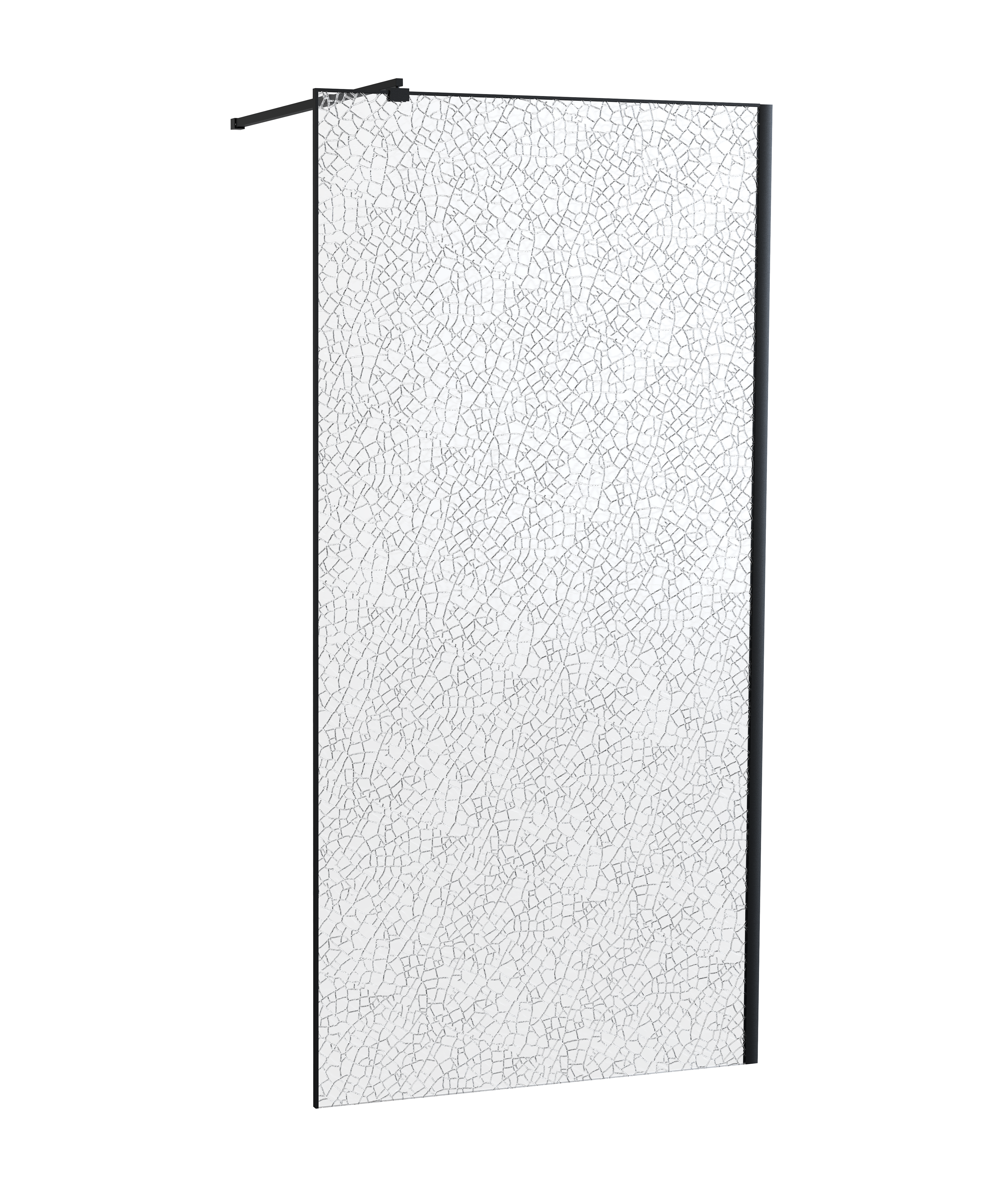 Kabina Walk-in Black Cracked 110x200 strukturalna profil czarny Savana