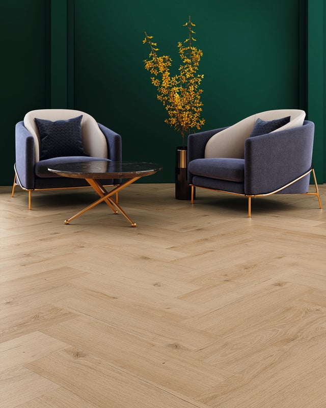 Pavimento laminato effetto legno miele, AC5 classe 32, sp. 8 mm, ARTENS Spina Iseo, 1.179 m²