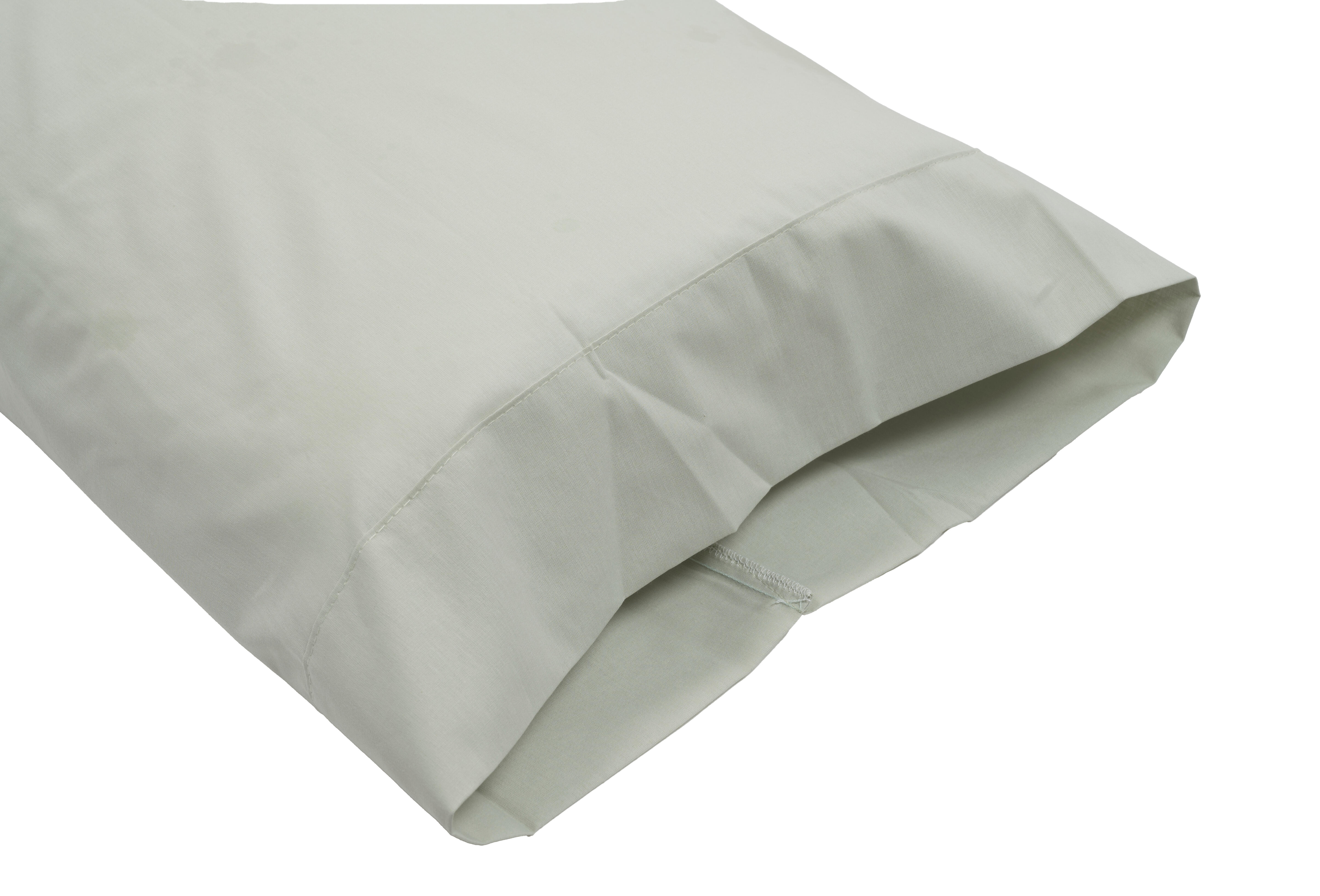 Funda de almohada de algodón 144 hilos Esencial verde agua 45 x 125 cm para cama de 105 cm - 3