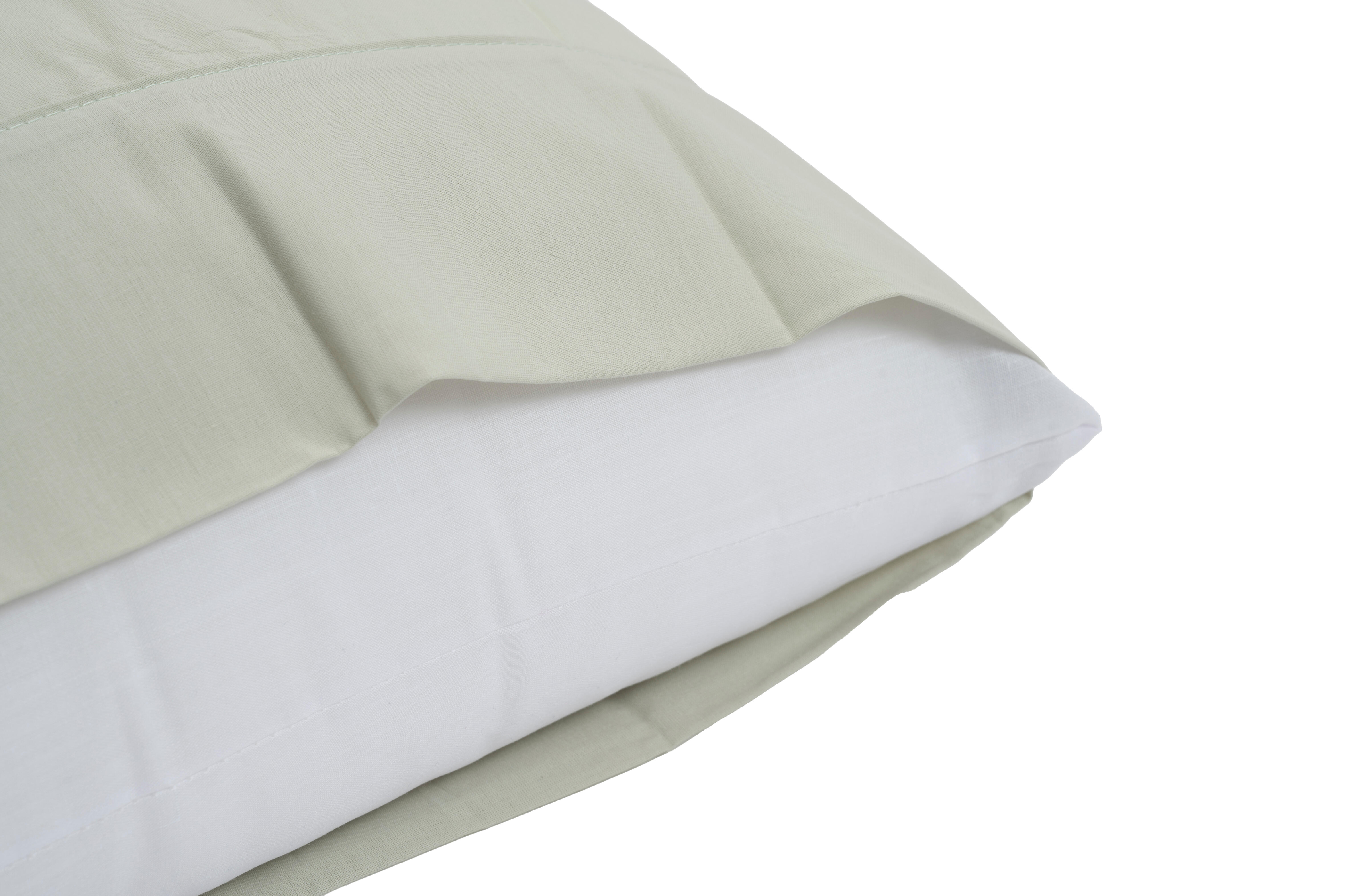 2 Fundas de almohada Esencial algodón 144 hilos verde agua 50 x 75 cm para cama de 135, 140, 150, 160 cm - 3