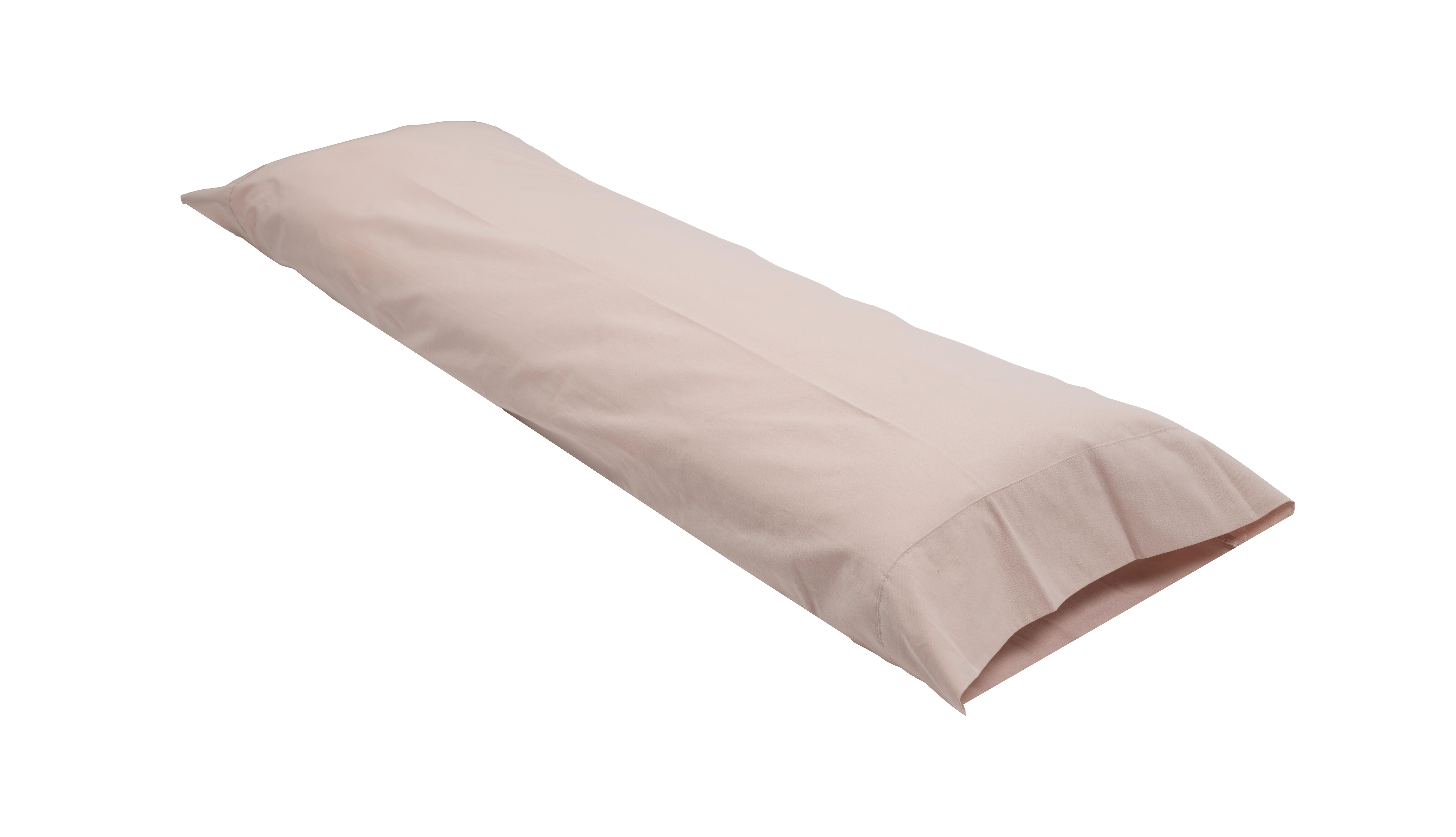 Funda de almohada Esencial algodón 144 hilos rosa palo 45 x 155 cm para cama de 135 cm - 7