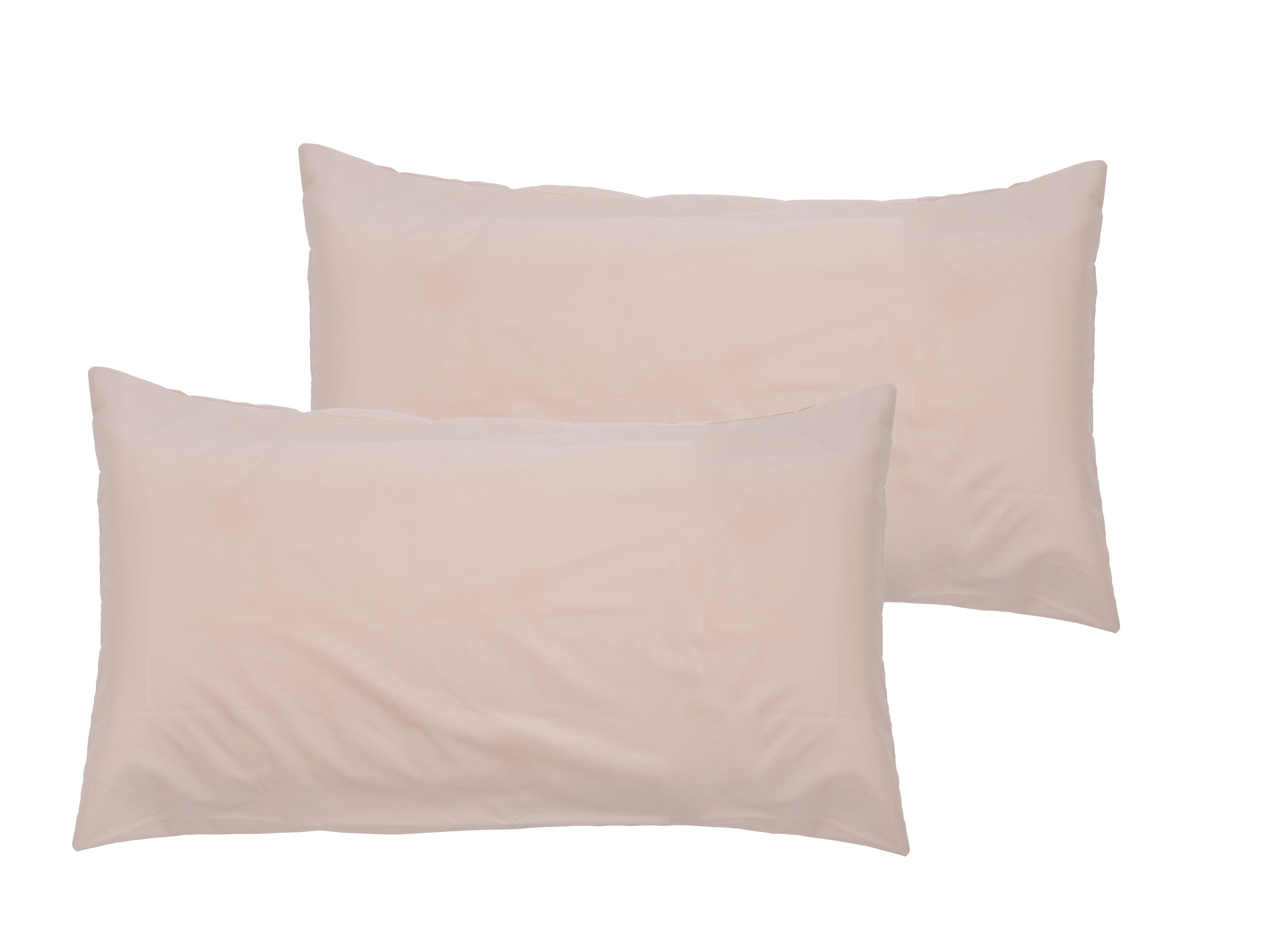 2 Fundas de almohada Esencial algodón 144 hilos rosa palo 50 x 85 cm para cama de 90 cm - 7