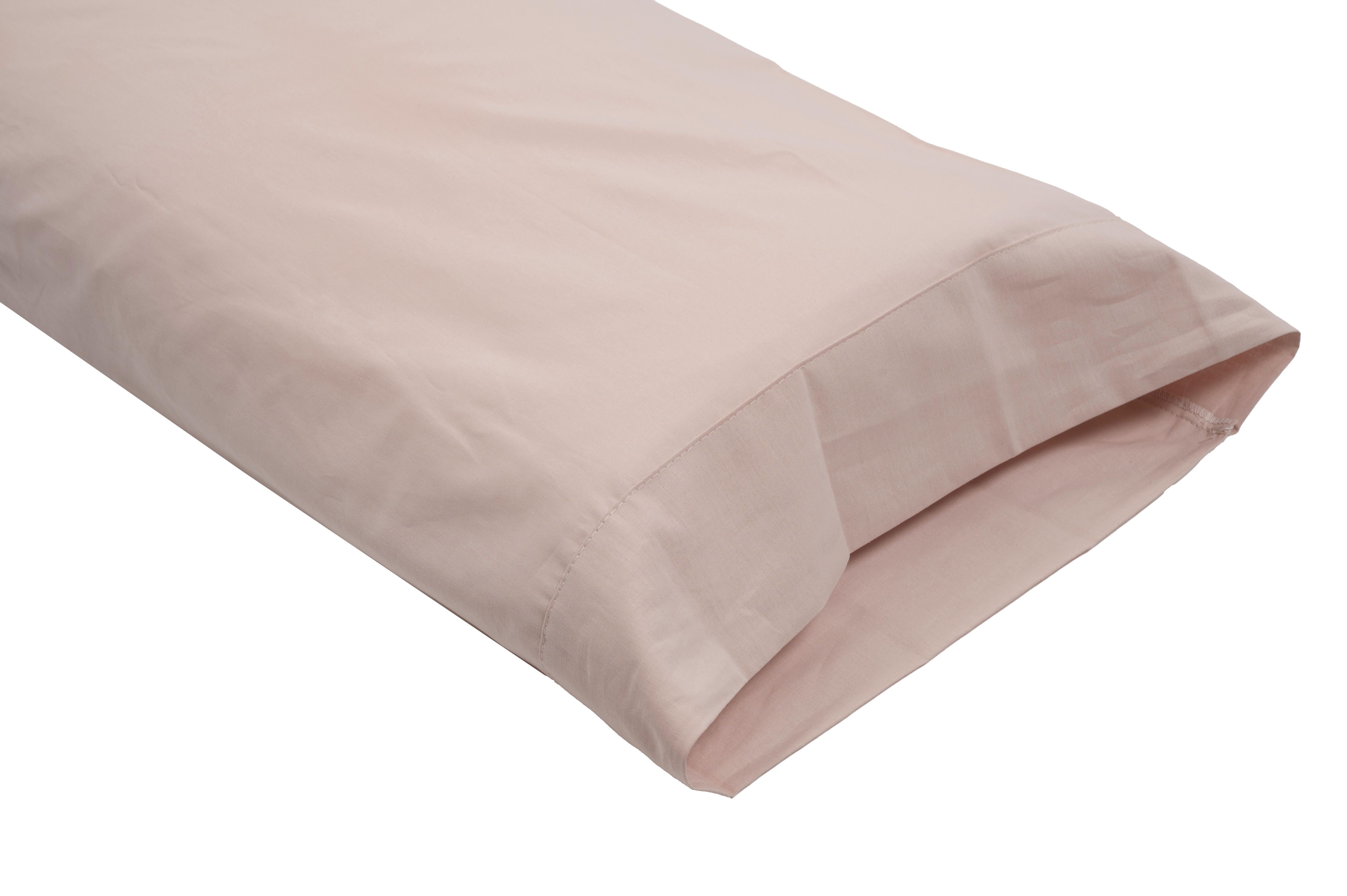 Funda de almohada Esencial algodón 144 hilos rosa palo 45 x 170 cm para cama de 150 cm - 4