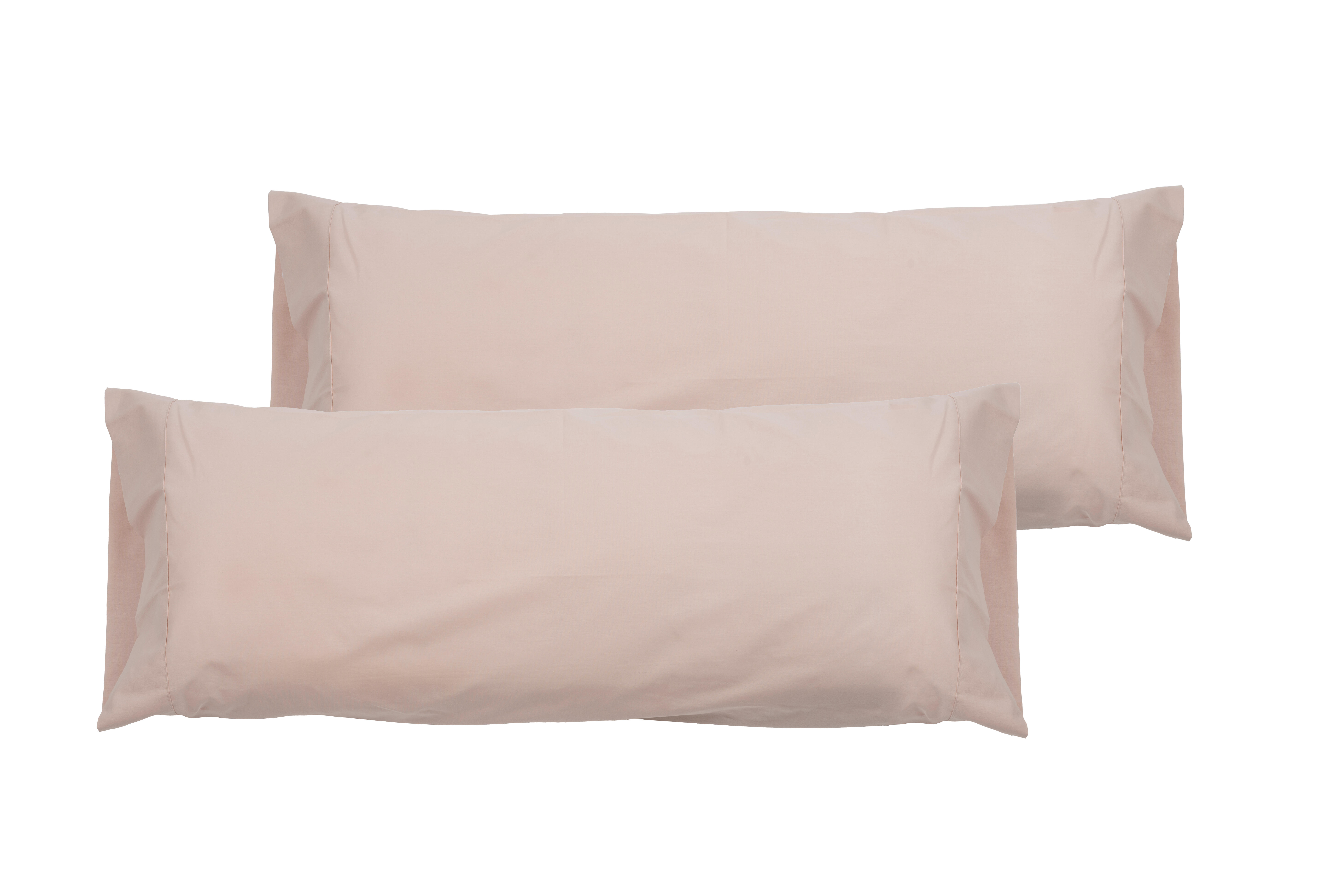 2 Fundas de almohada Esencial algodón 144 hilos rosa palo 50 x 105 cm para cama de 90, 105, 180, 200 cm - 6