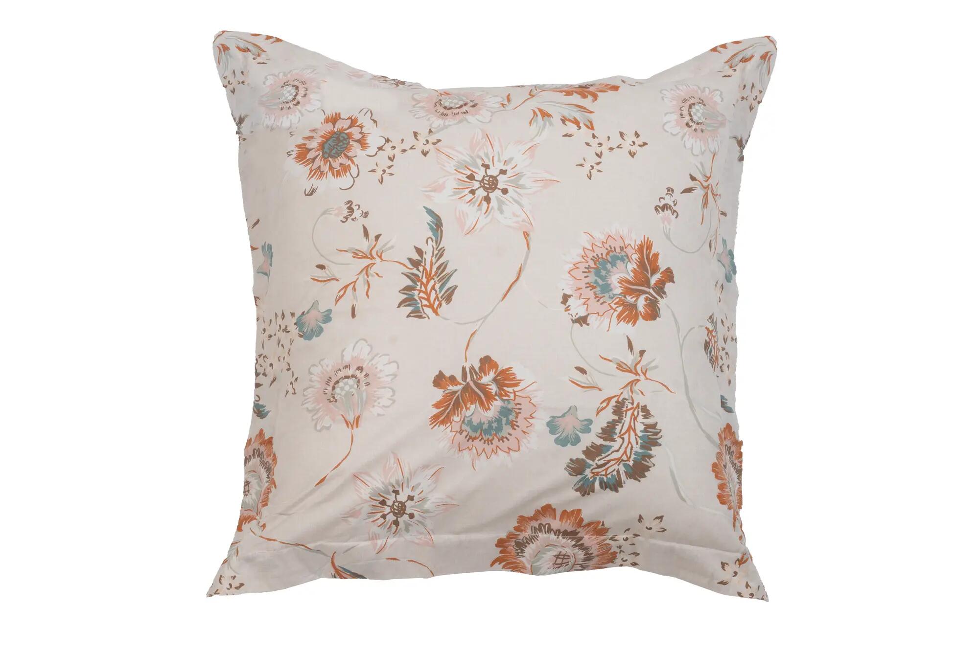 Funda para cuadrante cama algodón 180 hilos beige, teja,verde, marrón 60 x 60 cm