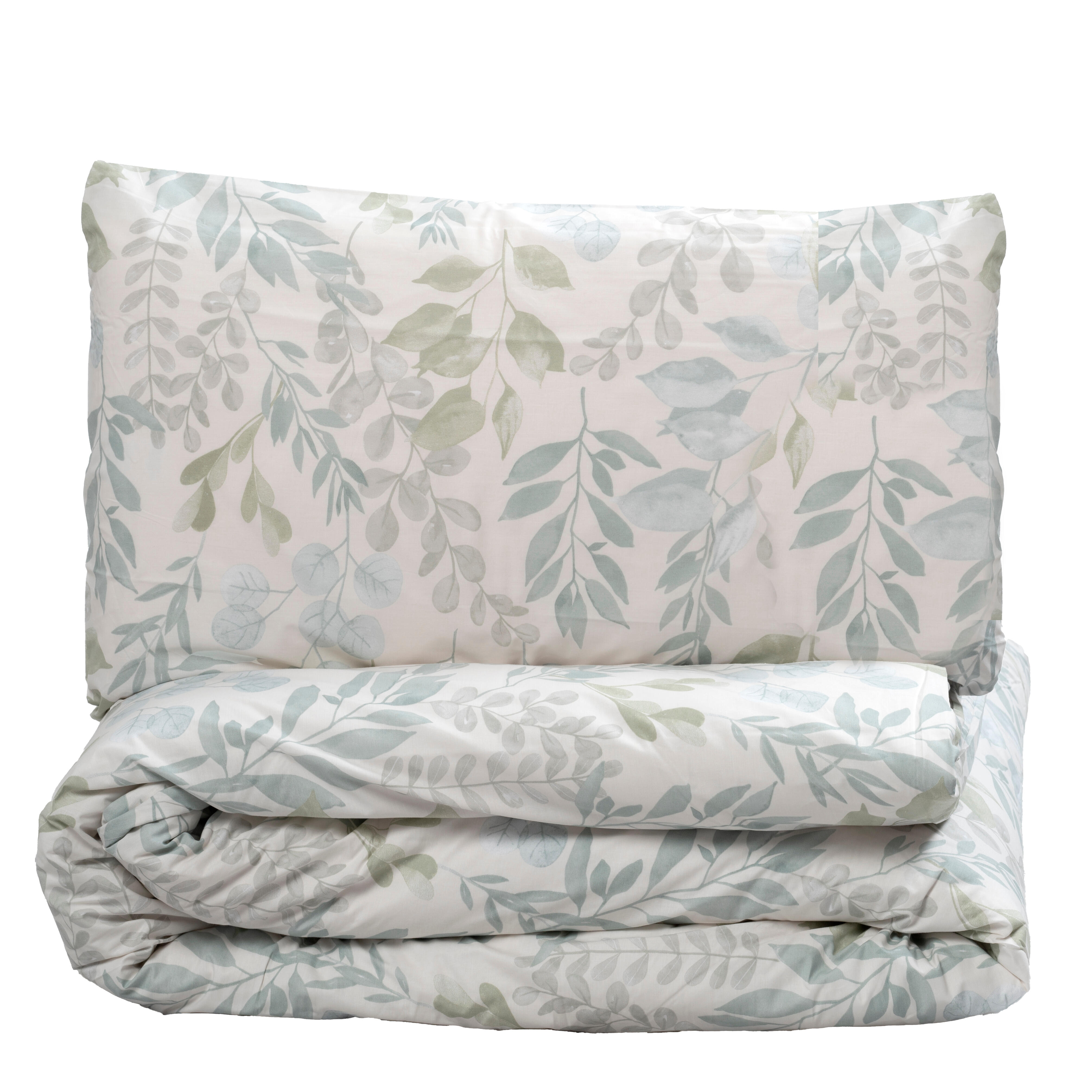 Funda nórdica Velia  algodón 180 hilos tonos verdes  cama de 135 cm - 4