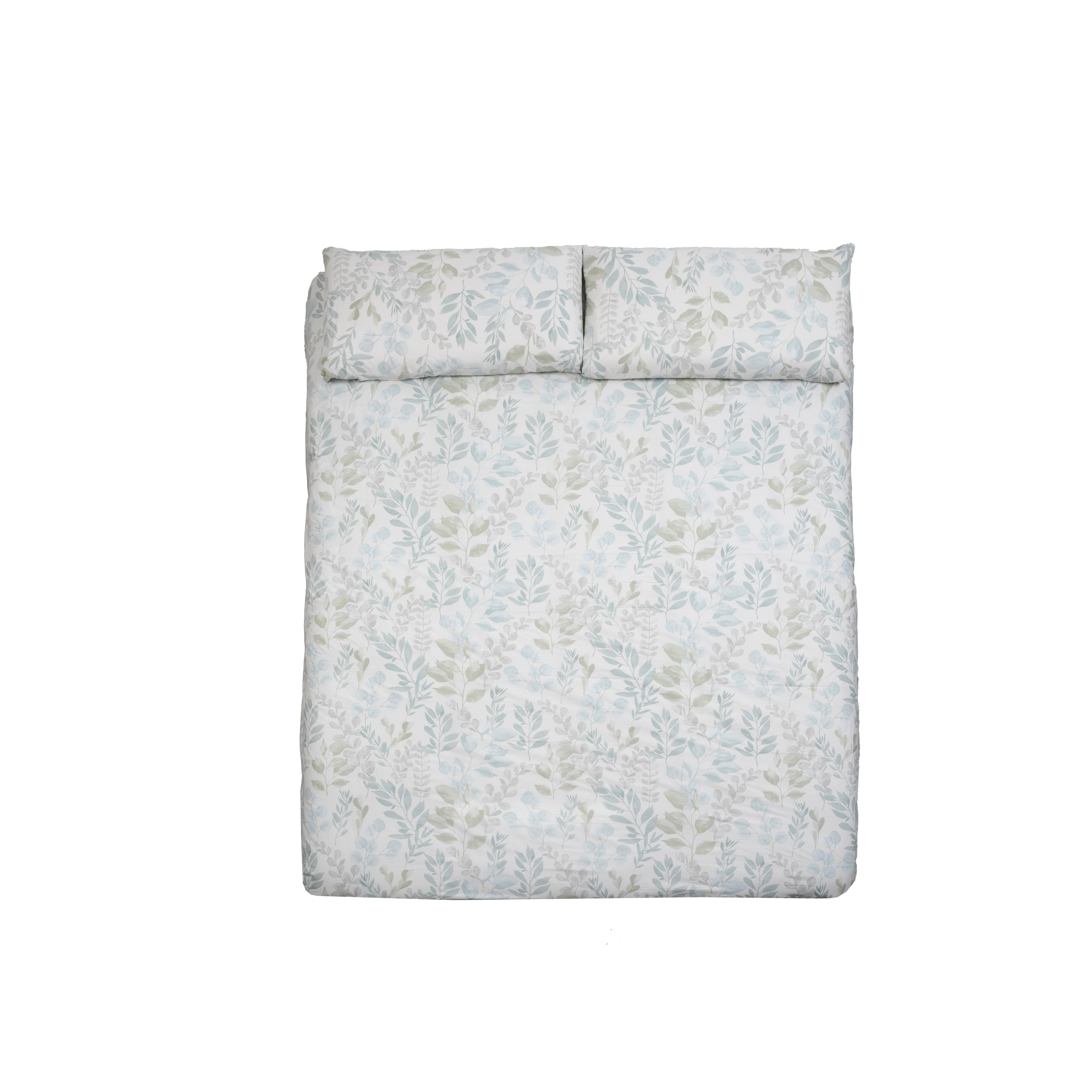Funda nórdica Velia  algodón 180 hilos tonos verdes  cama de 135 cm - 3