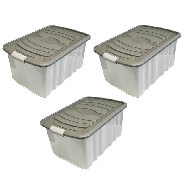 Contenitore Rollbox L 59 x H 30 x P 39 cm trasparente 3 pezzi