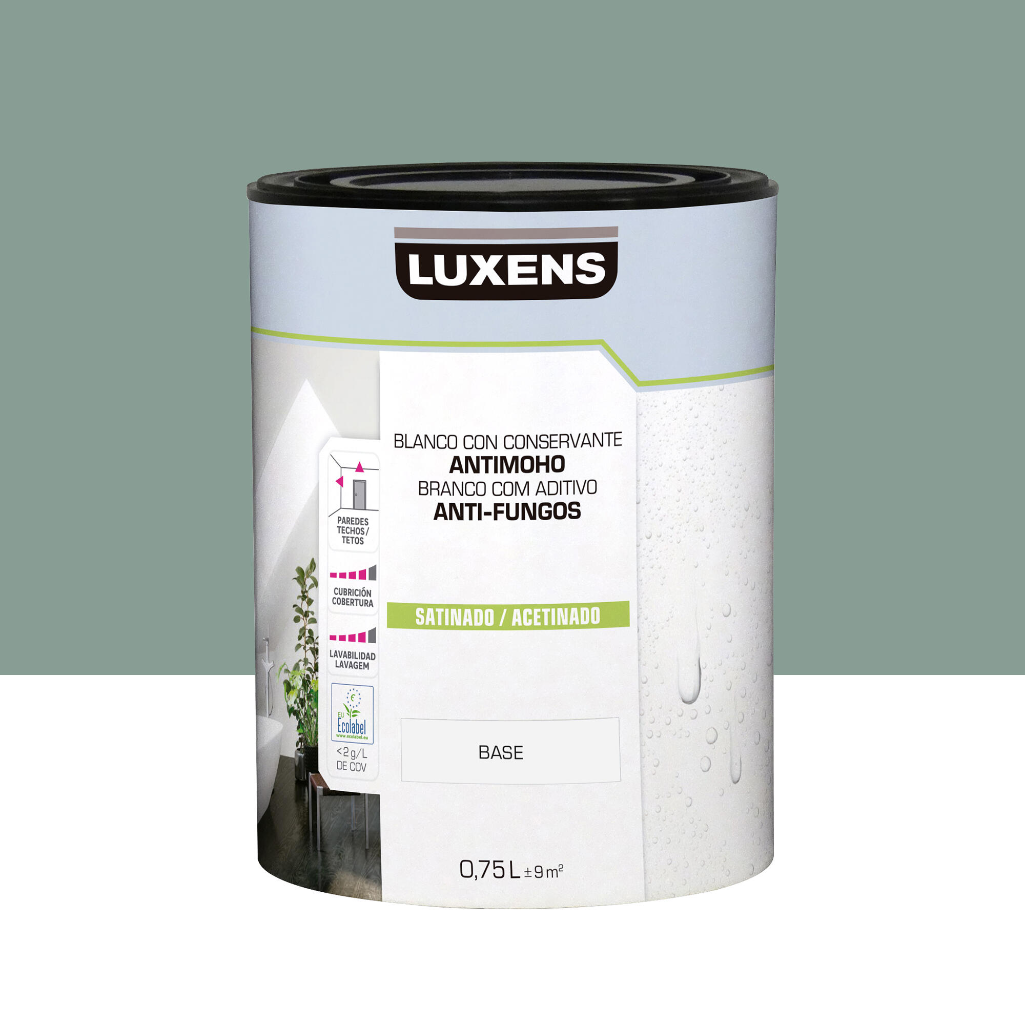 Pintura de interior luxens satinado 4010-b90g 750ml