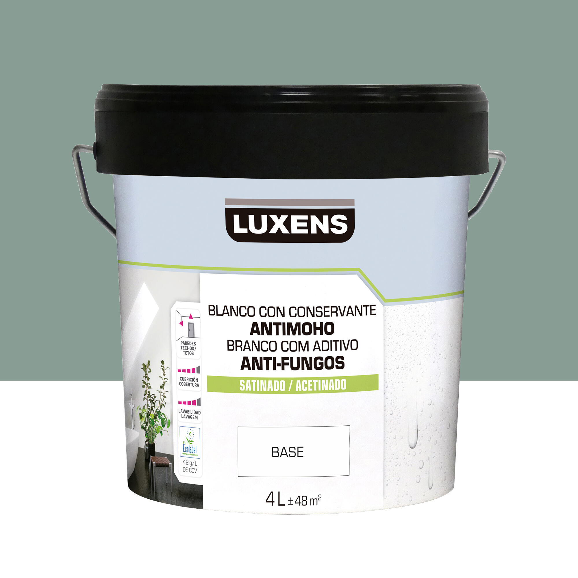 Pintura de interior luxens satinado 4010-b90g 4l