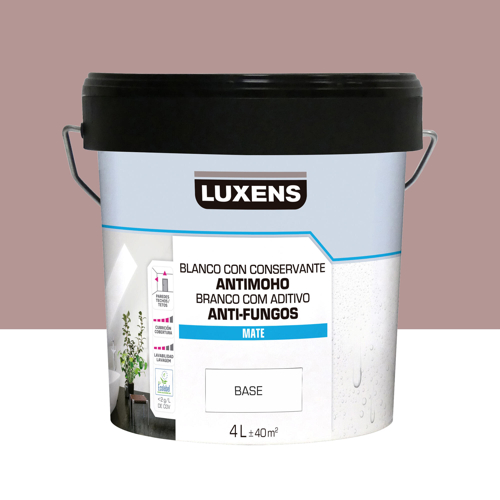 Pintura de interior luxens color a tu gusto rojo rosado intenso oscuro mate 4l