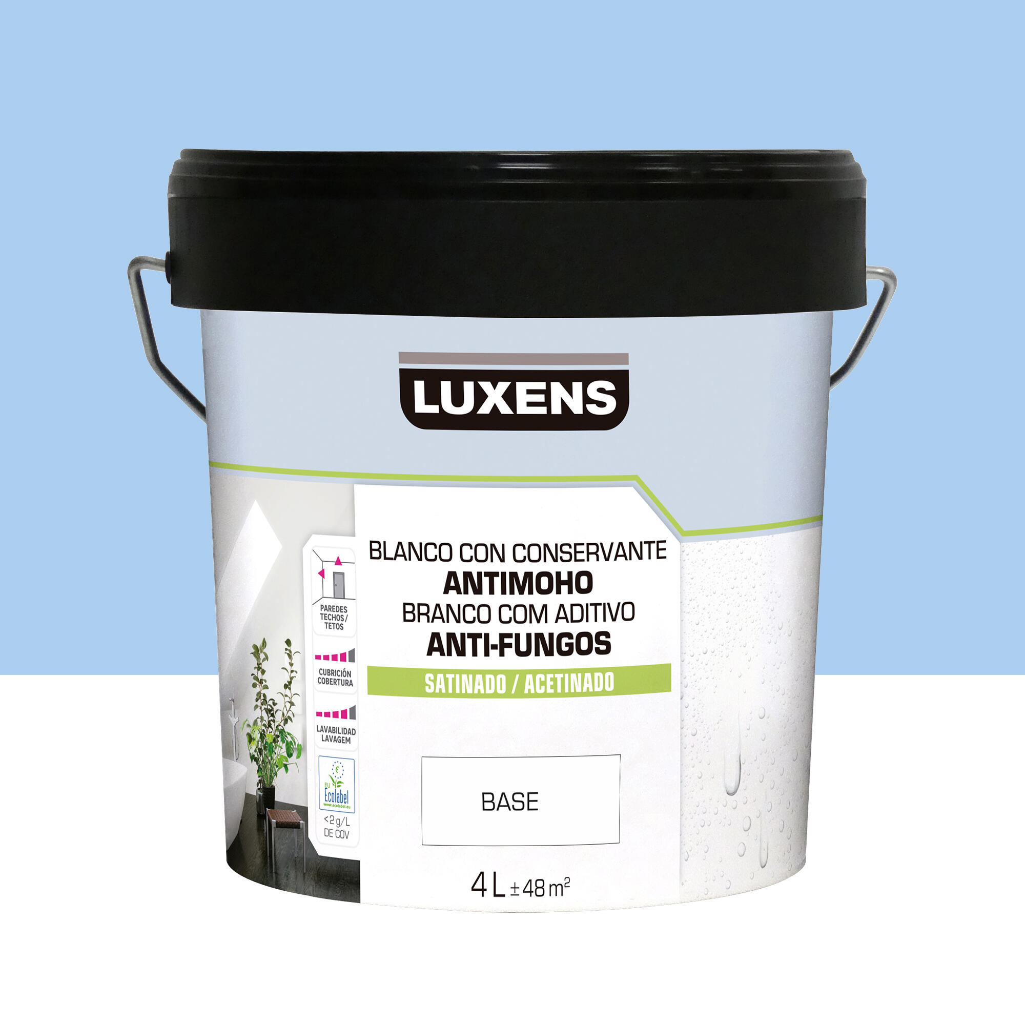 Pintura de interior luxens satinado 1030-r80b 4l