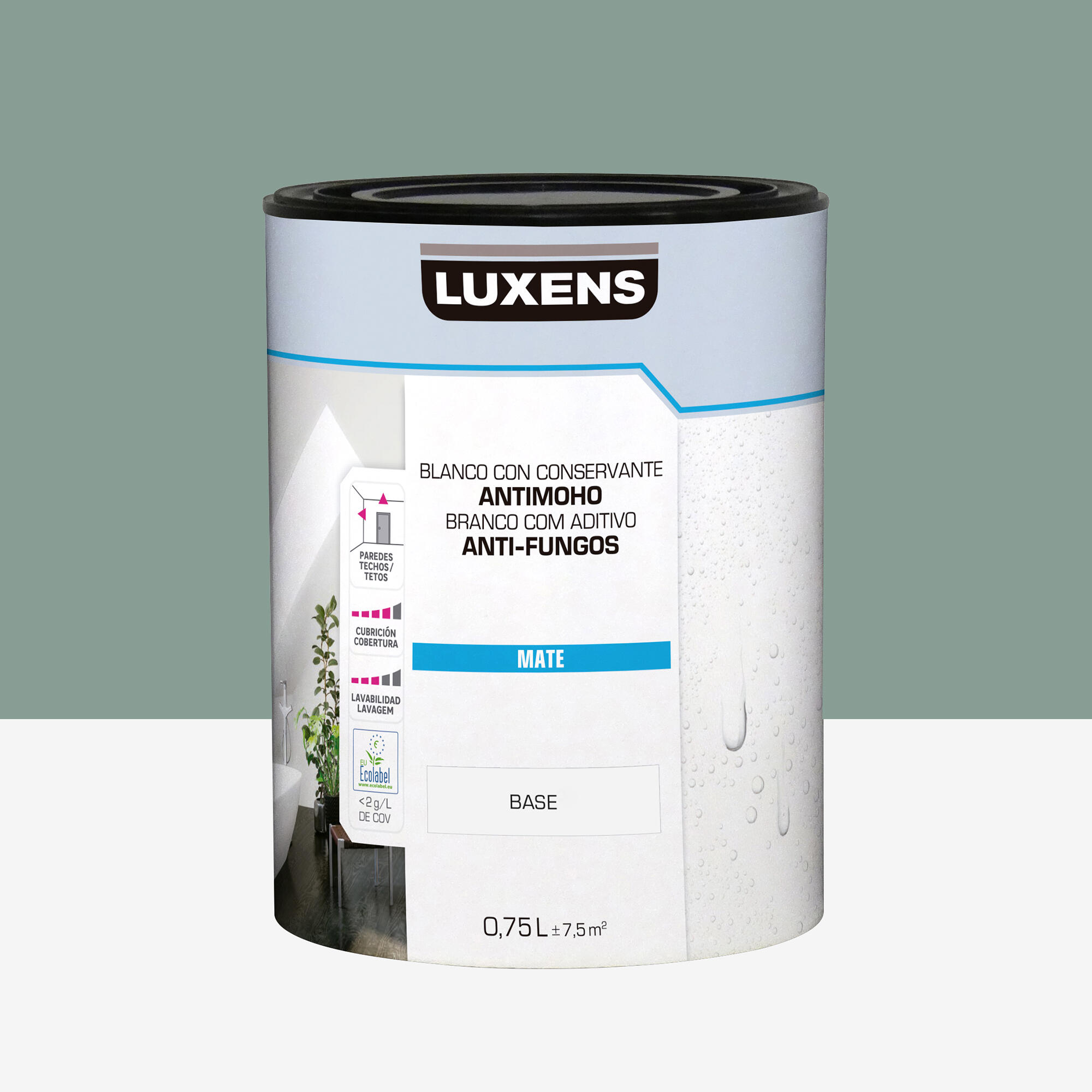 Pintura de interior luxens mate 4010-b90g 750ml