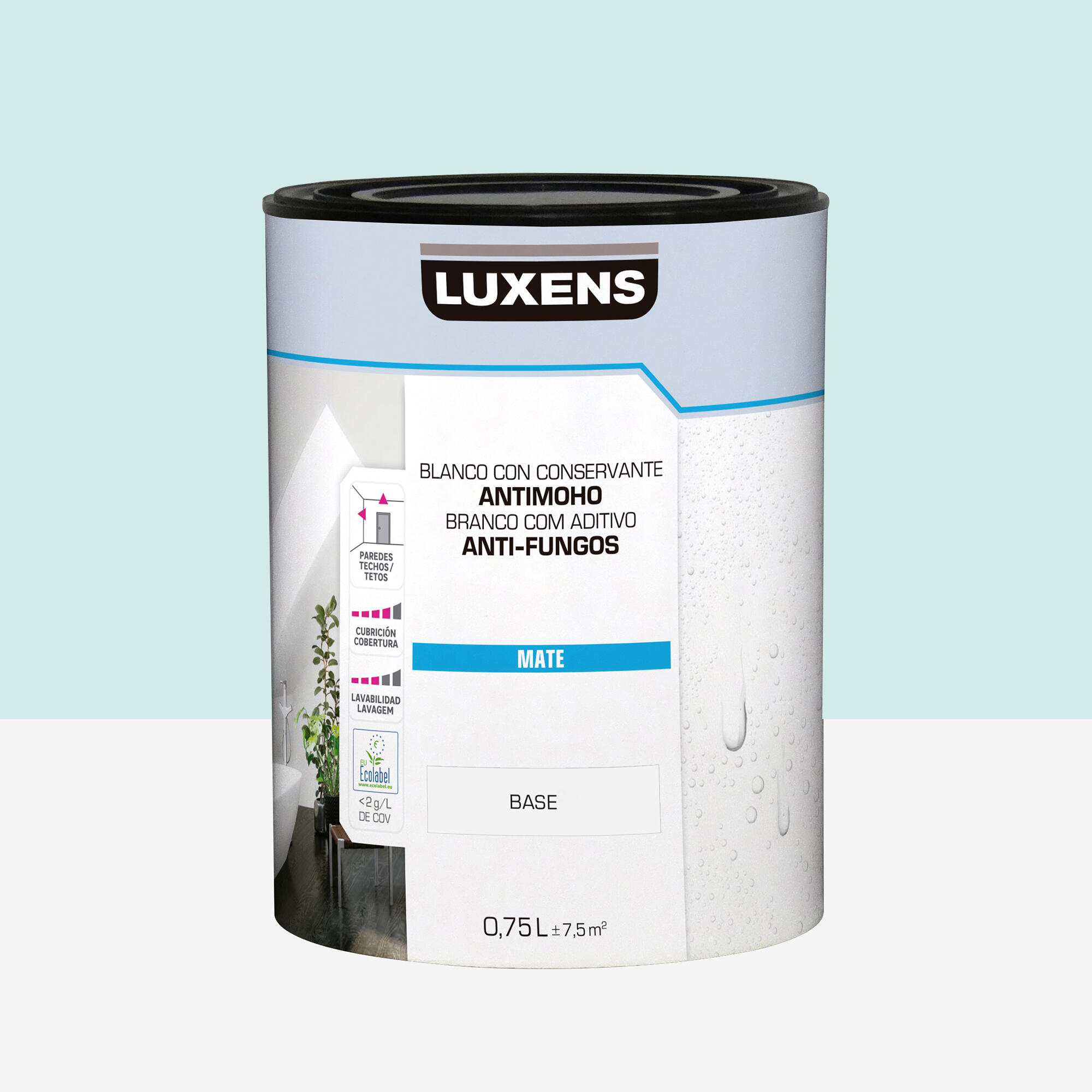 Pintura de interior luxens mate 1010-b50g 750ml