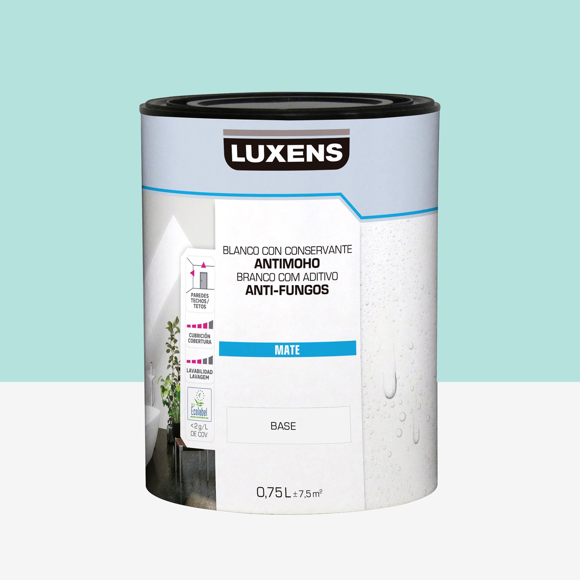 Pintura de interior luxens mate 1020-b50g 750ml