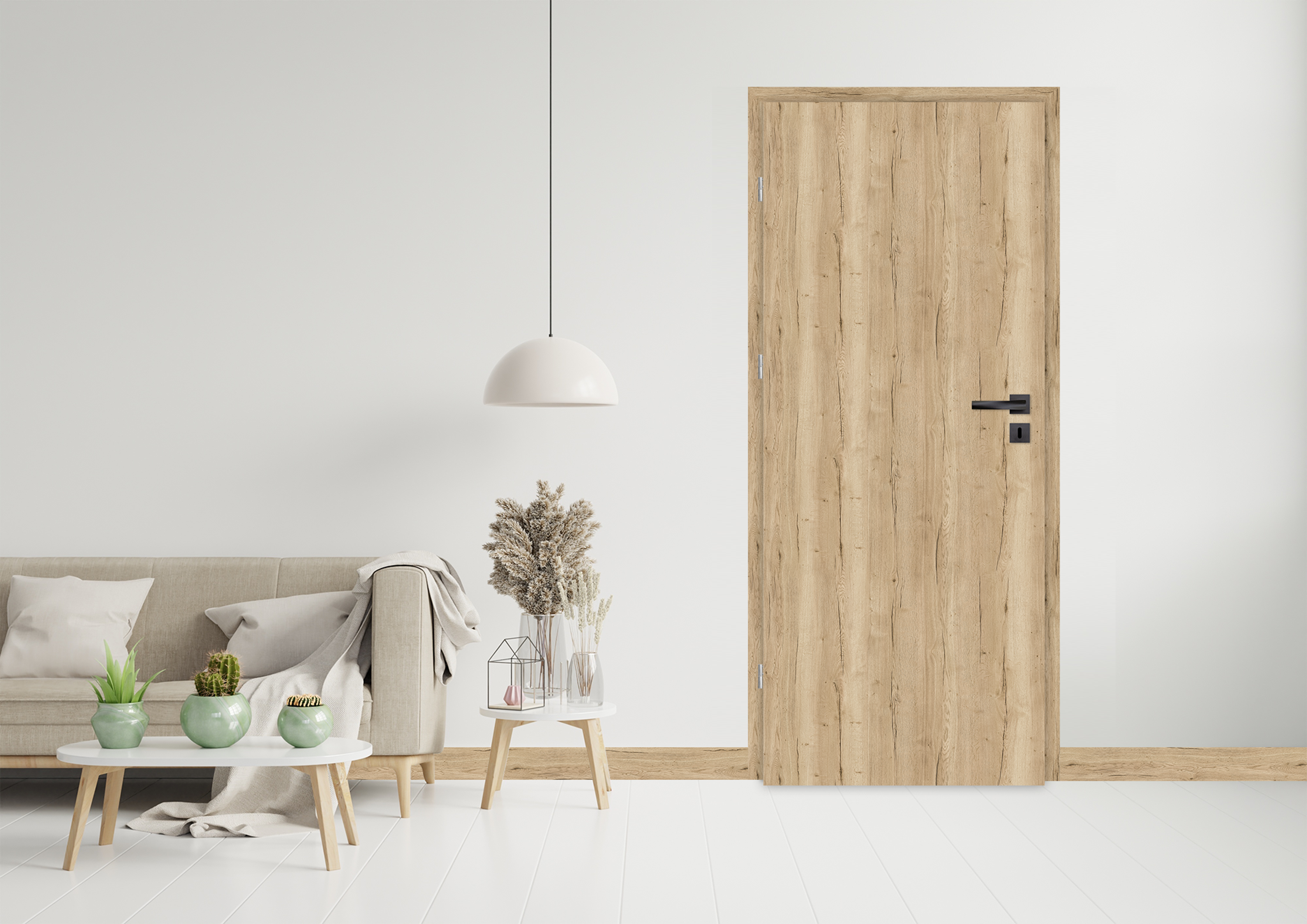 Drzwi wewnętrzne pełne Mars dąb halifax 80 lewe Nawadoor - Leroy