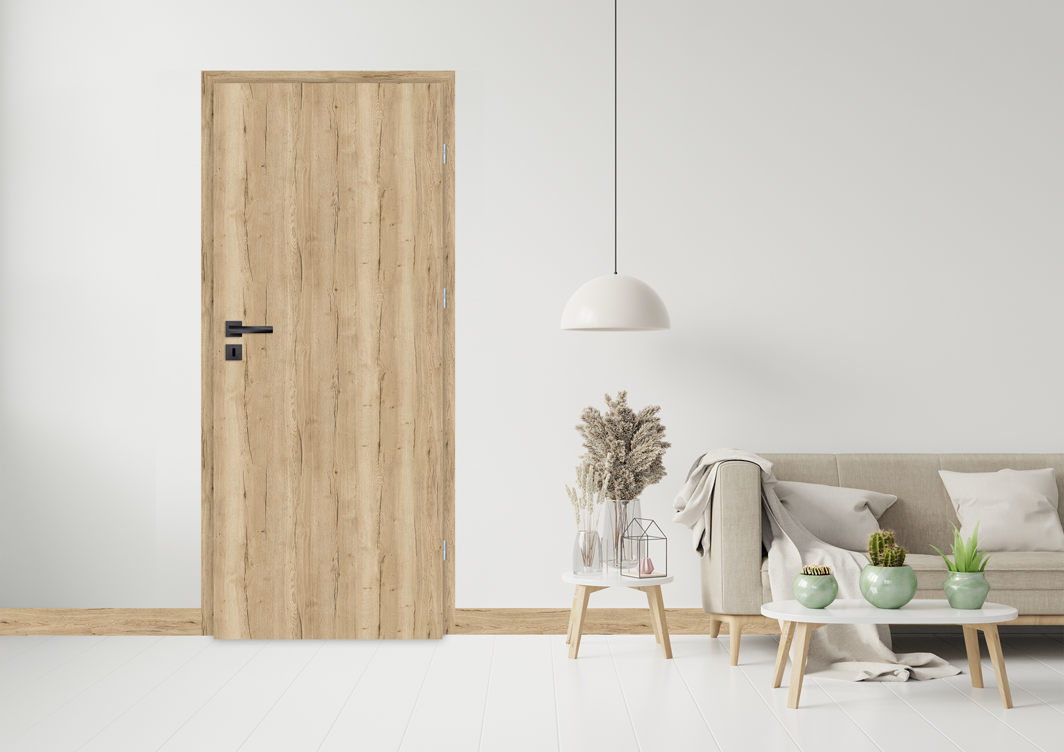 Drzwi wewnętrzne pełne Mars dąb halifax 80 prawe Nawadoor - Leroy