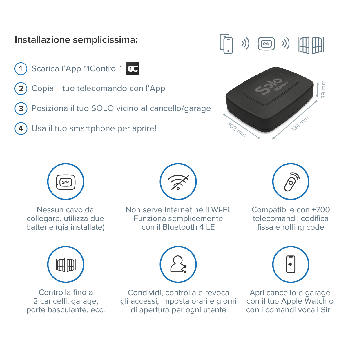 Trasmettitore apricancello da smatphone 1 control - 9