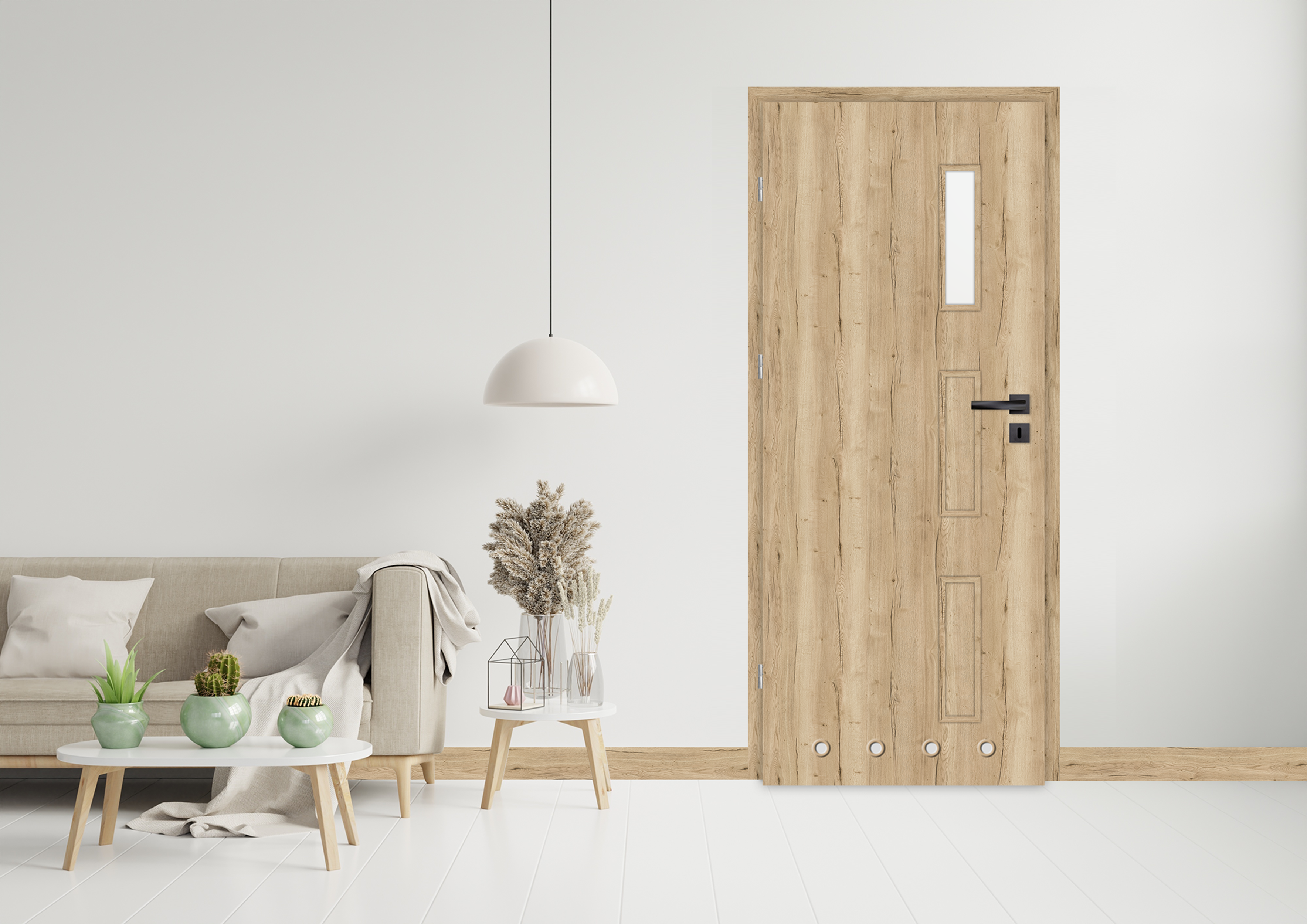 Drzwi wewnętrzne łazienkowe Mars dąb halifax 60 lewe Nawadoor - 2