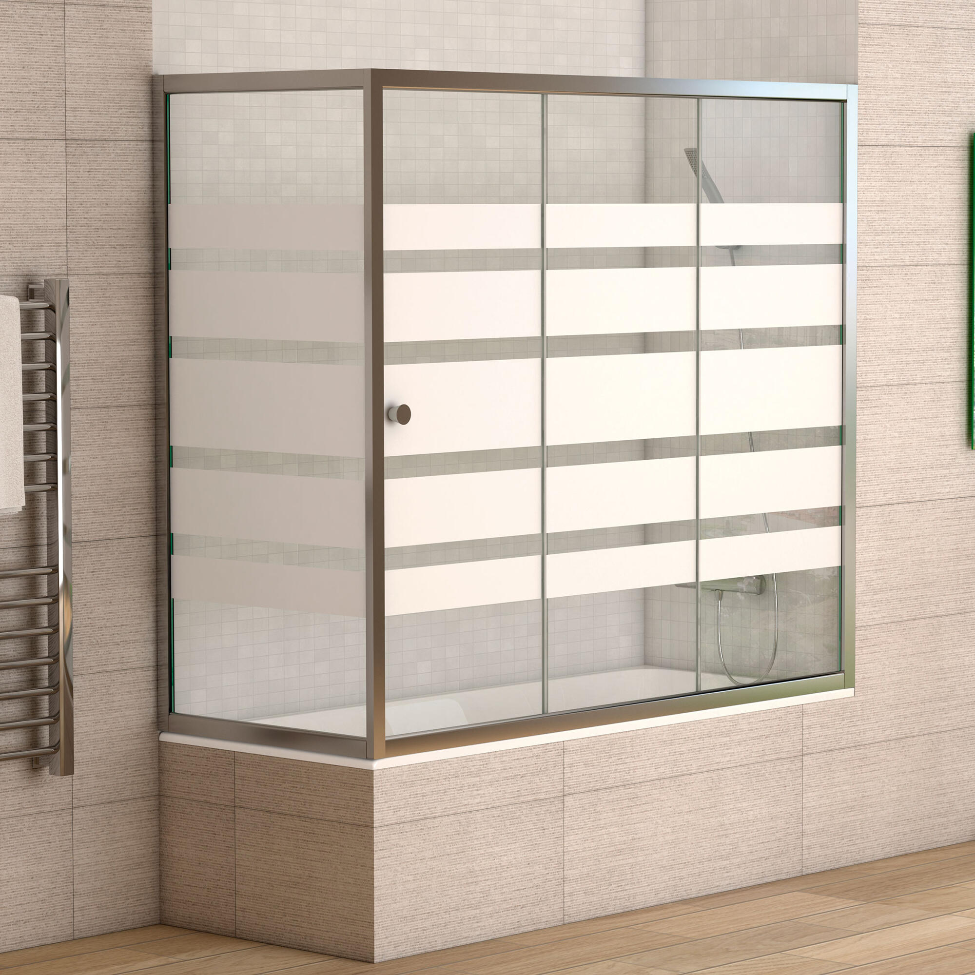 Mampara frontal de bañera corredera chicago 154-160x145 cm