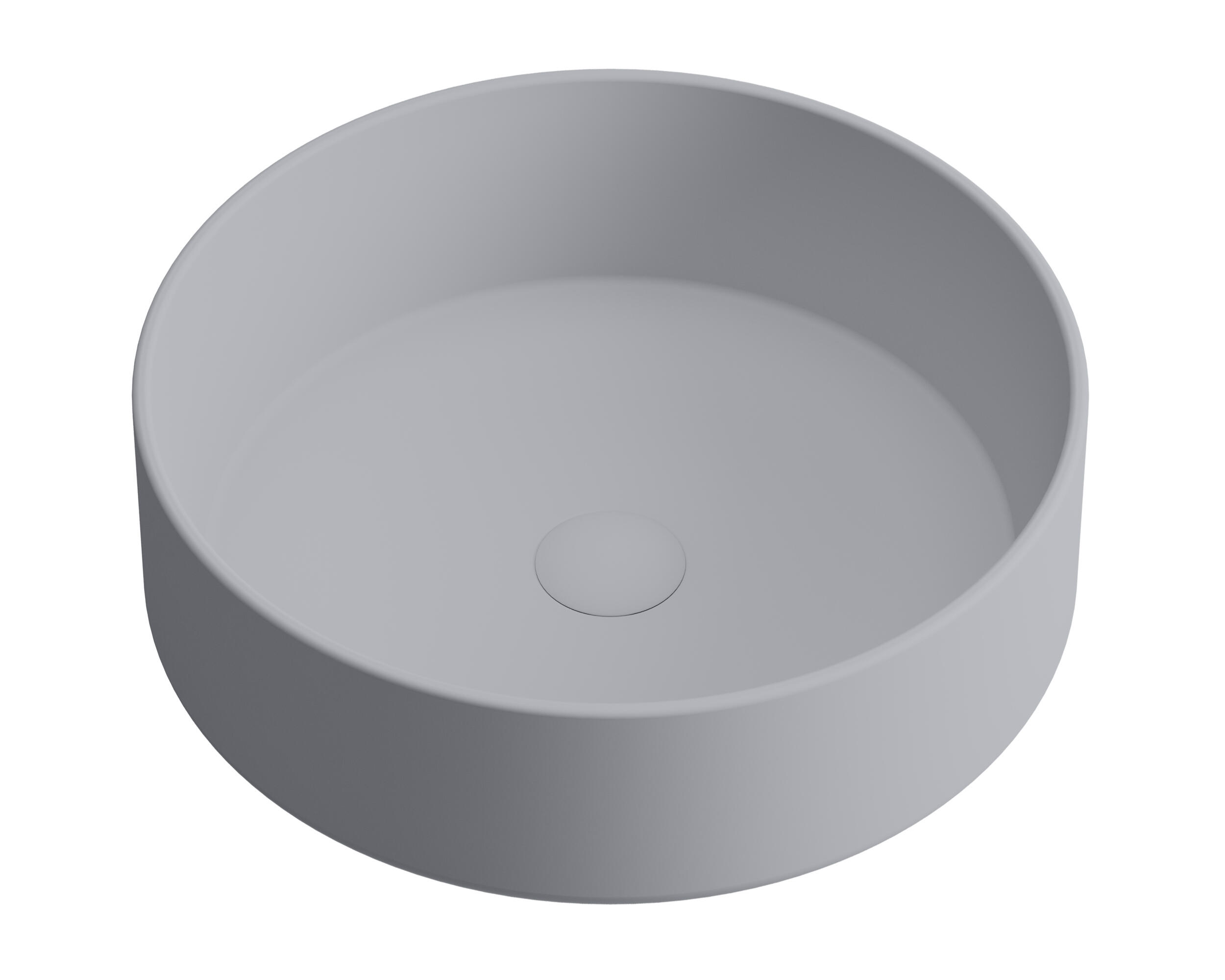 Lavabo de sobreponer studio + valvula incluida gris / plata 37x12x37 cm