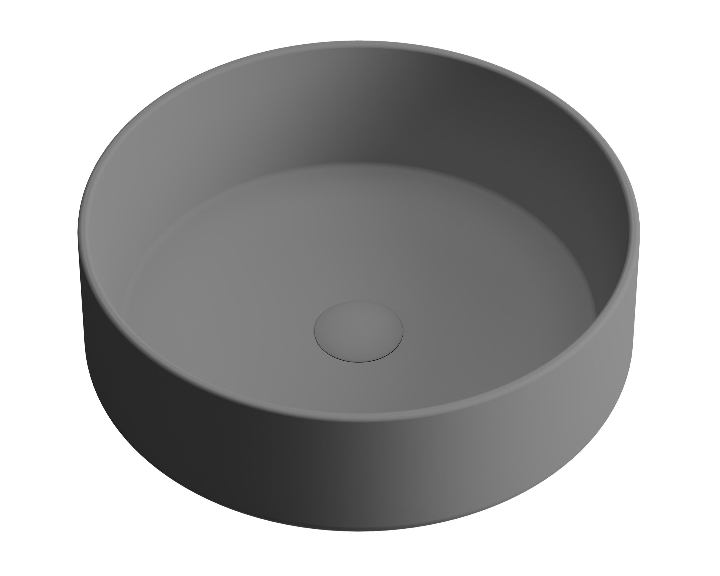 Lavabo de sobreponer studio + valvula incluida gris / plata 37x12x37 cm