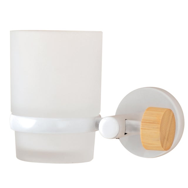 Gobelet de salle de bains vis Iana transparent et blanc