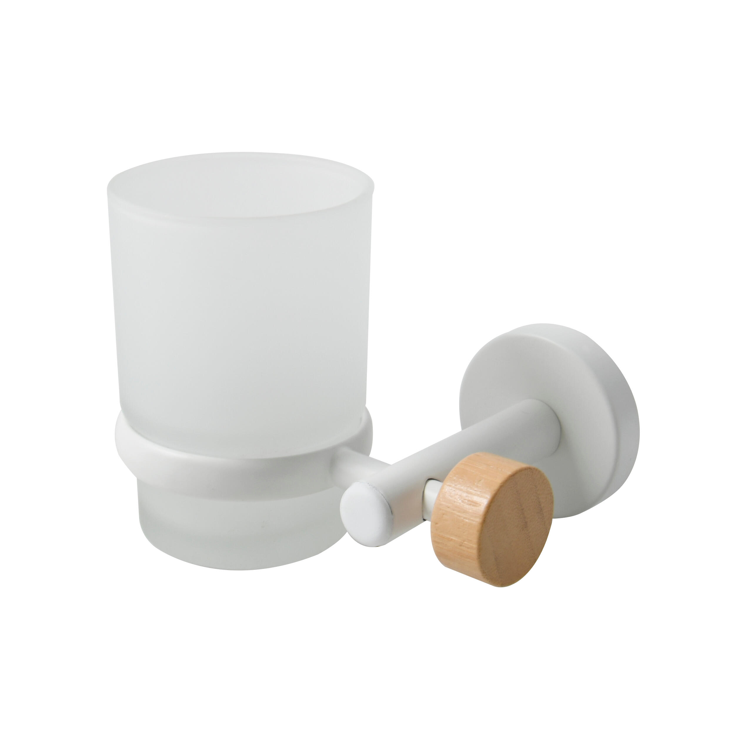 Gobelet de salle de bains vis Iana transparent et blanc - 2