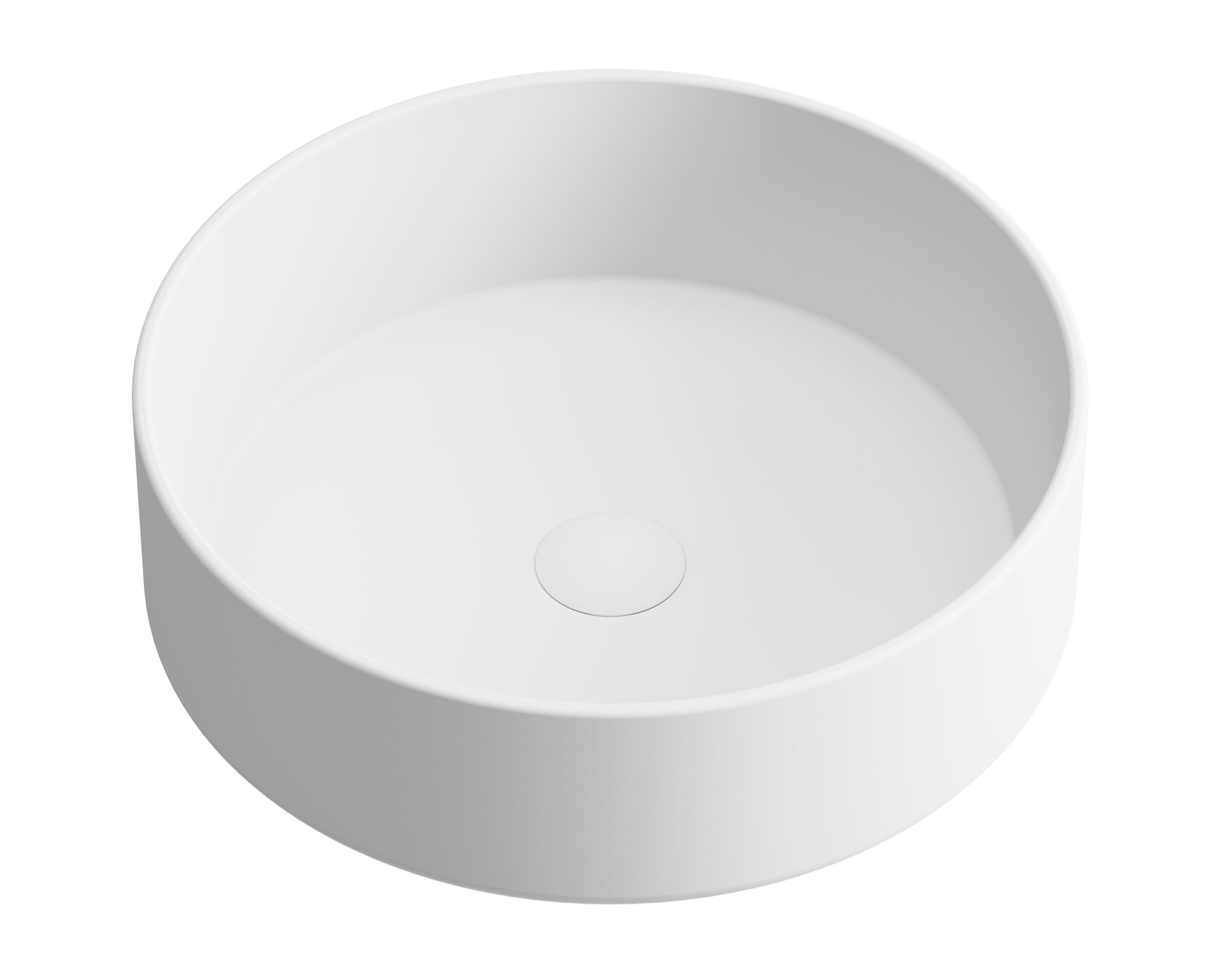Lavabo de sobreponer studio + valvula incluida blanco 37x12x37 cm